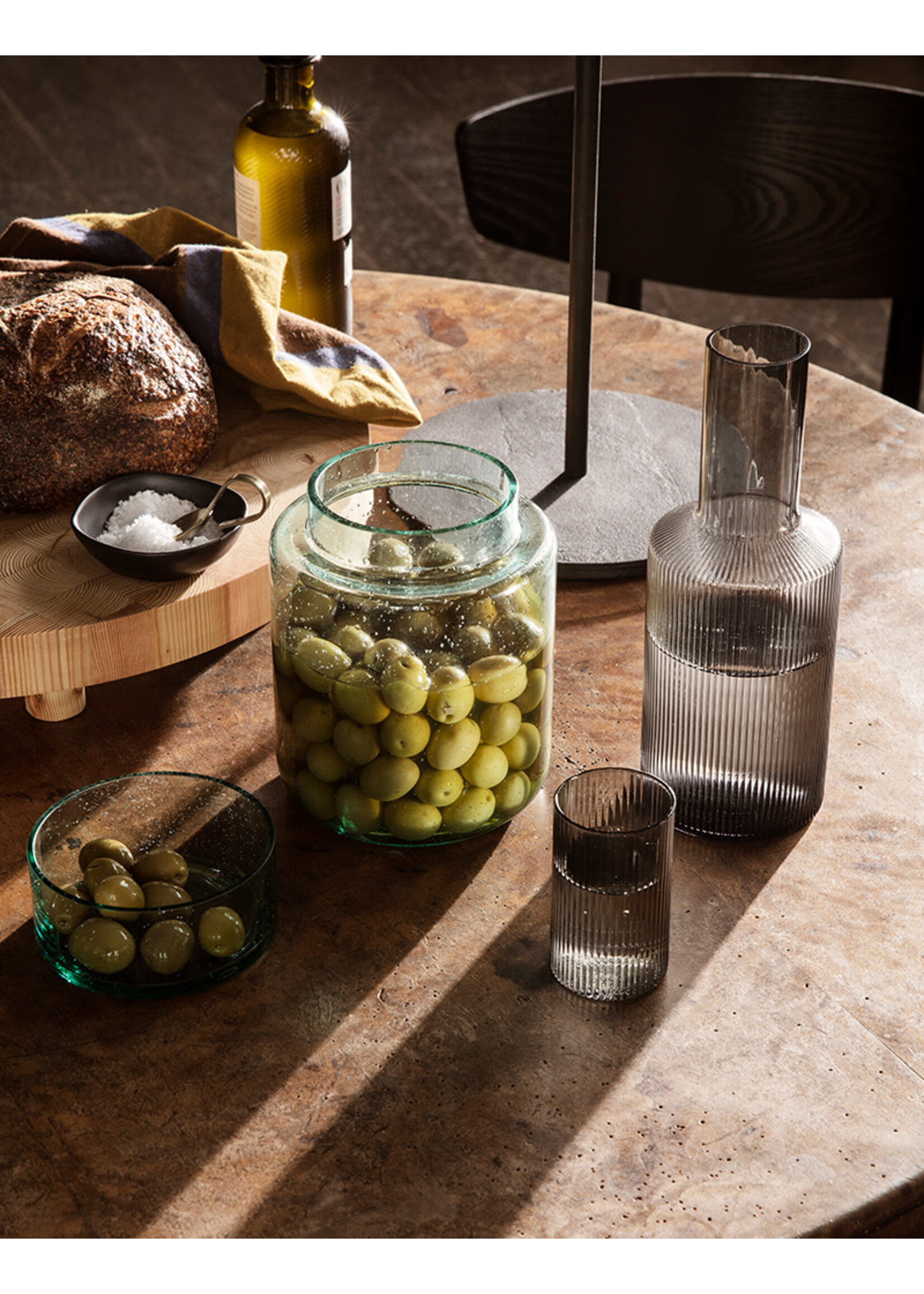 Ferm Living Oli Container - Recycled  Glass