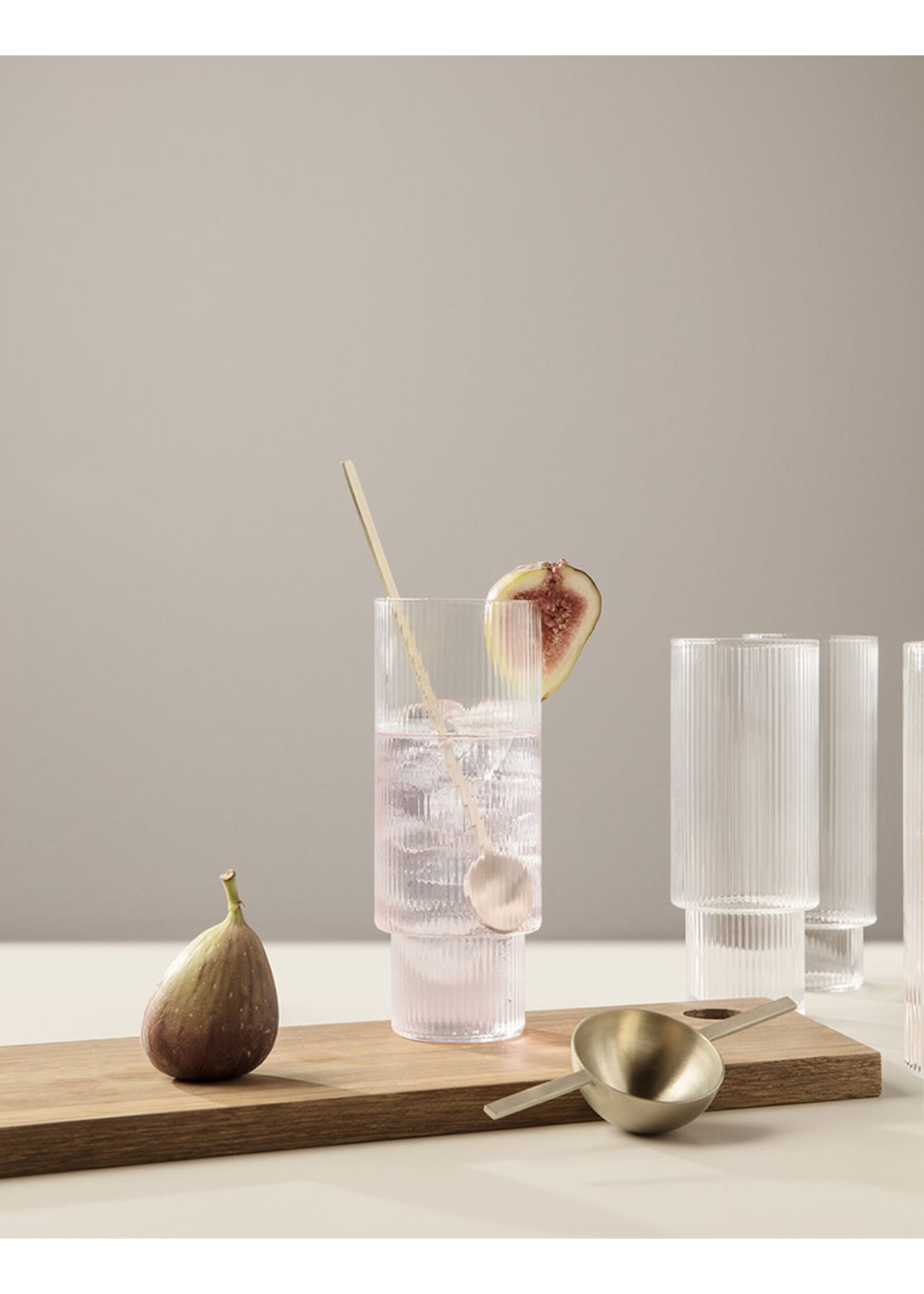 Ferm Living Ripple Long Drink Glasses - Set of 4 - Clear