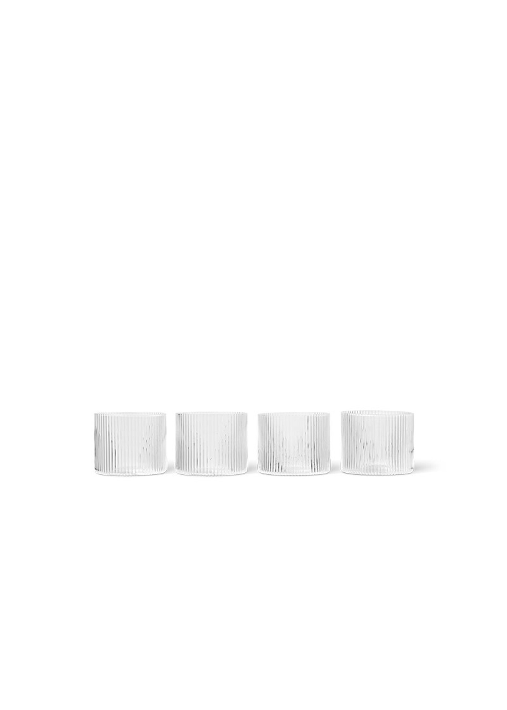 Ferm Living Ripple Low Glasses - Set of 4 - Clear