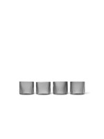 Ferm Living Ripple Low Glasses - Set of 4 - Smoked Grey