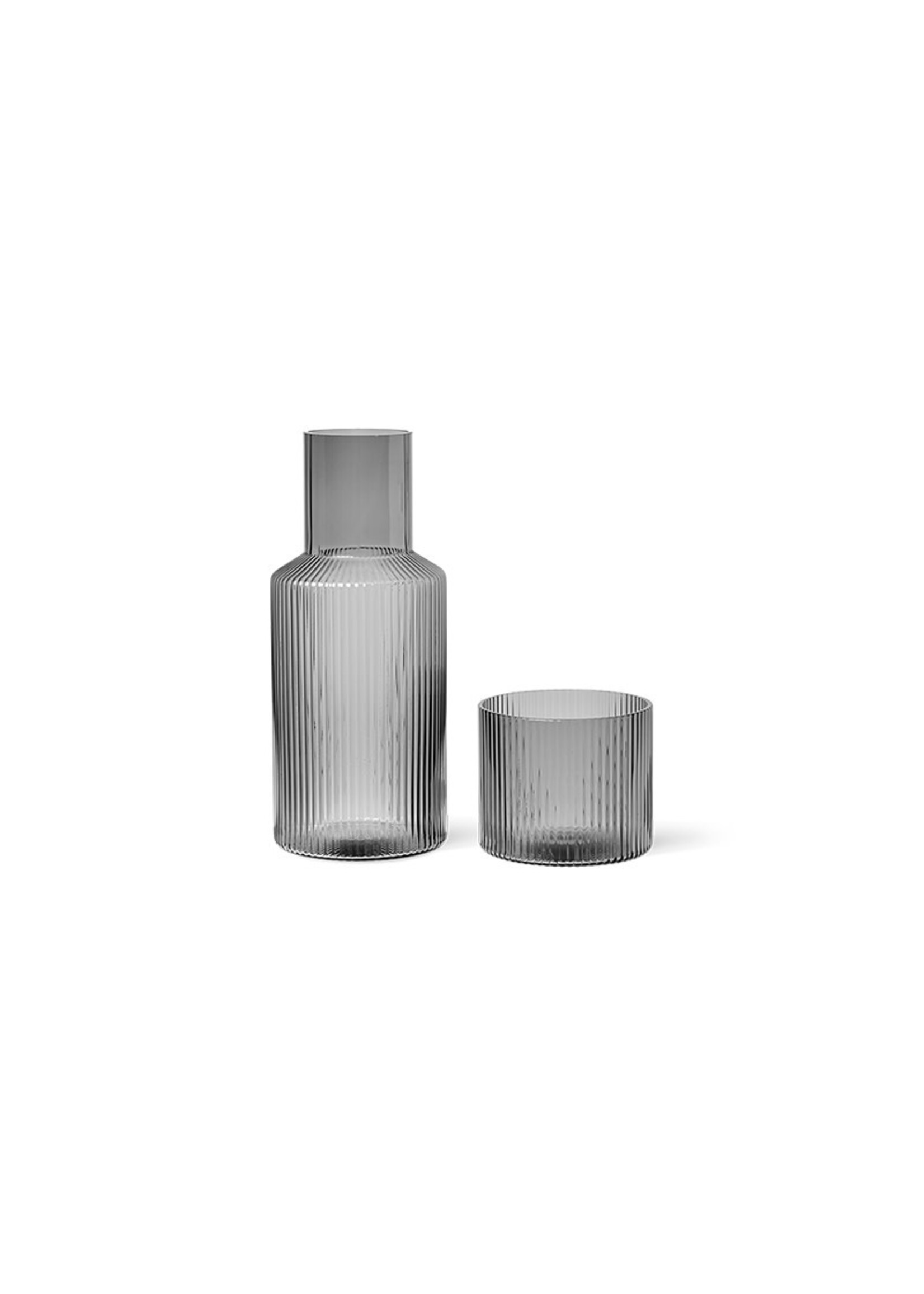Ferm Living Ripple Small Carafe Set | Smoked Grey