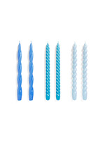 HAY Candle Long Mix - Set of 6 - Sky/Light/Vintage Blue