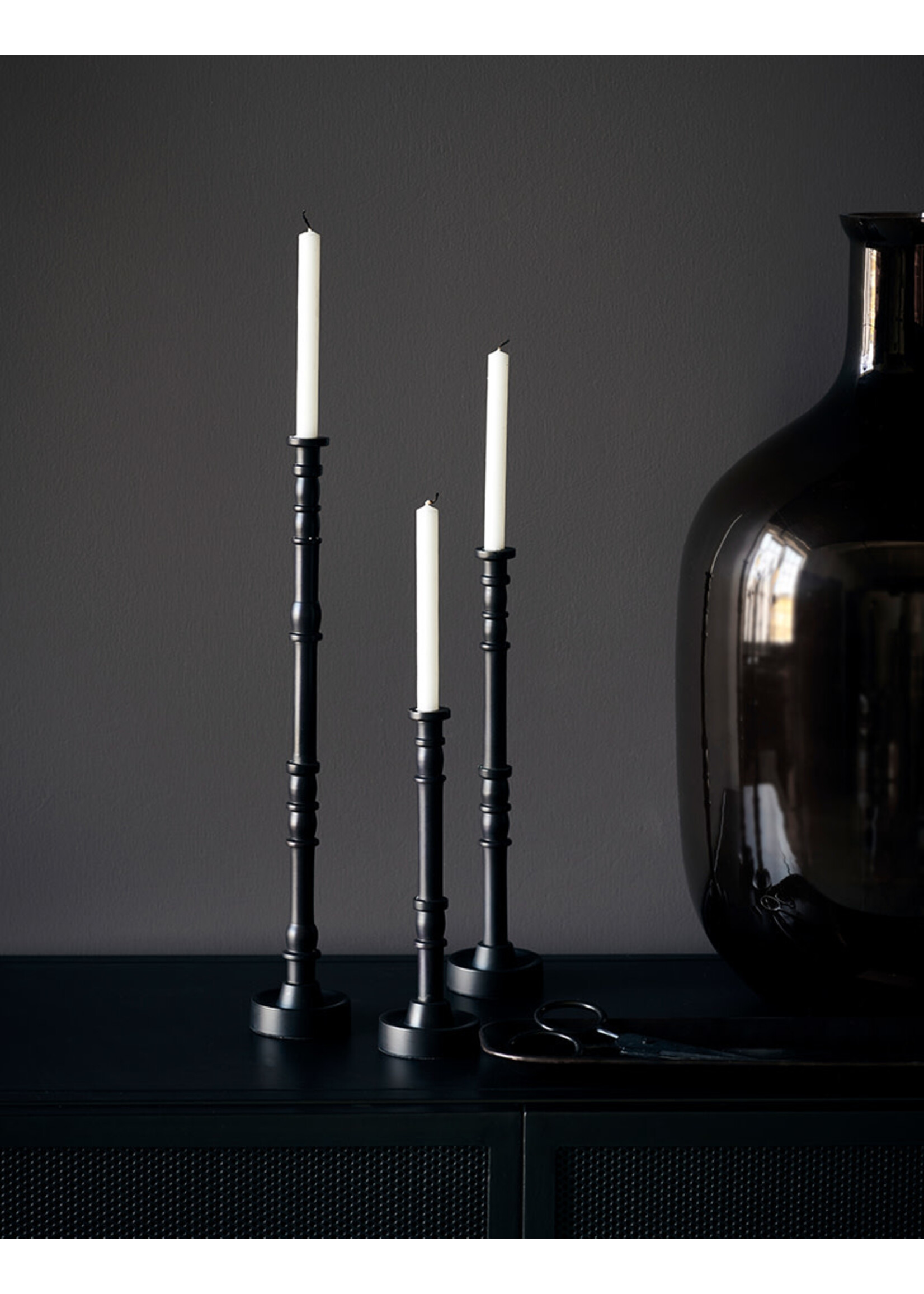 House Doctor Jersey Candle Stand - M - Black