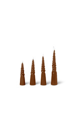 Ferm Living Twisted Candles - Set of 4 - Amber