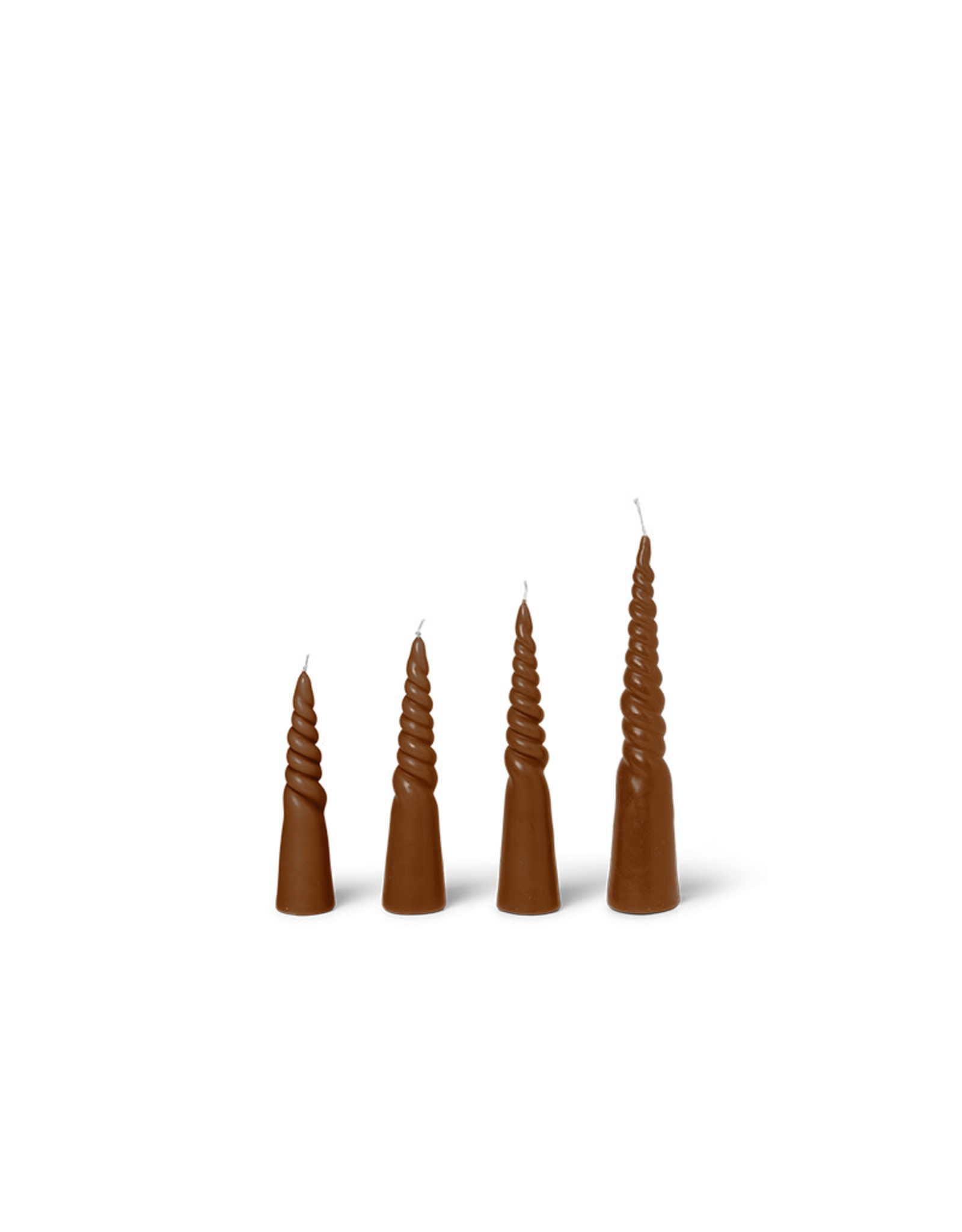 Ferm Living Twisted Candles - Set of 4 - Amber