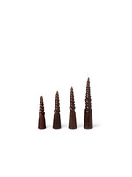 Ferm Living Twisted Candles - Set of 4 - Brown