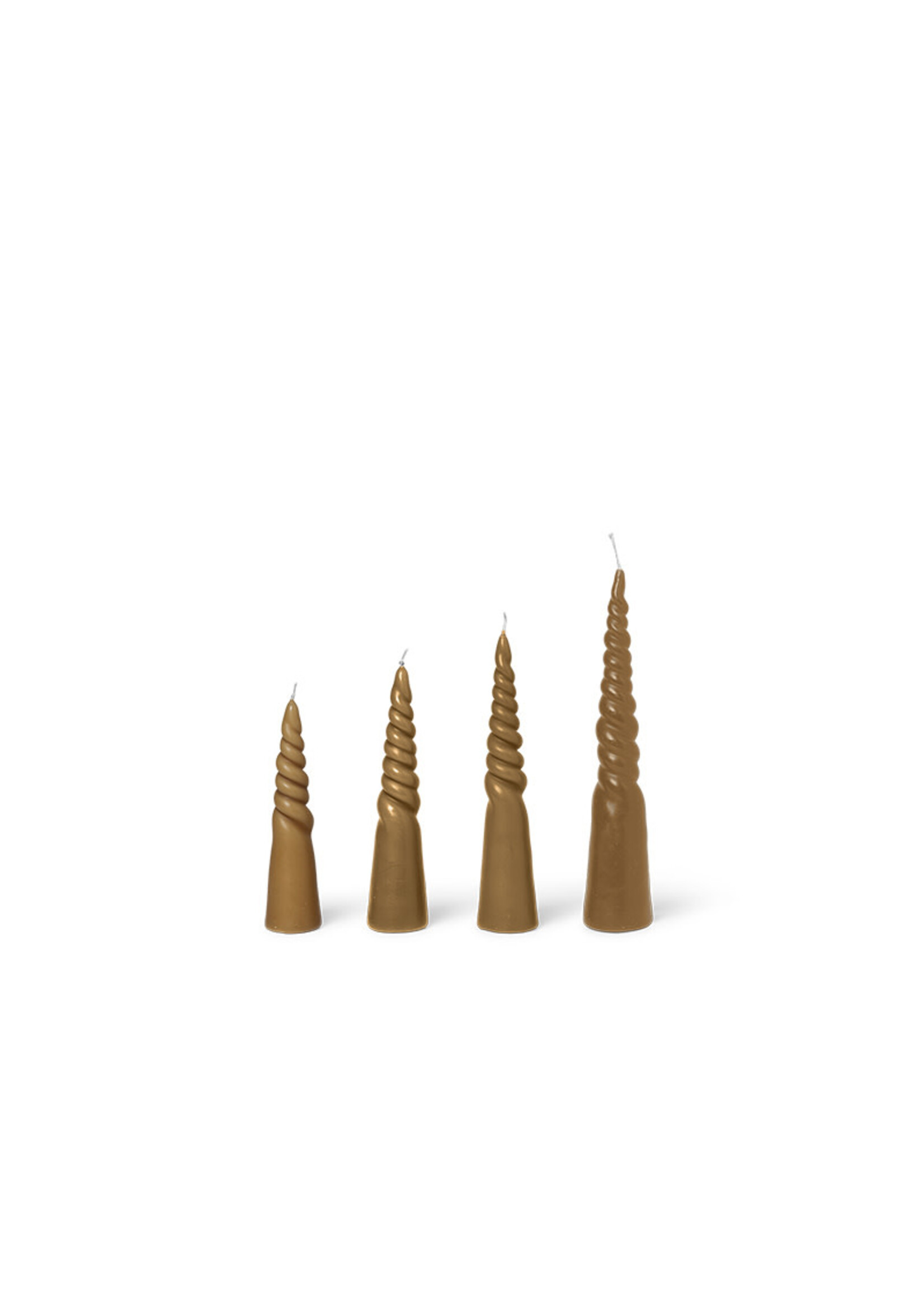 Ferm Living Twisted Candles - Set of 4 - Straw