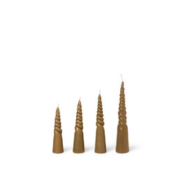 Ferm Living Twisted Candles - Set of 4 - Straw