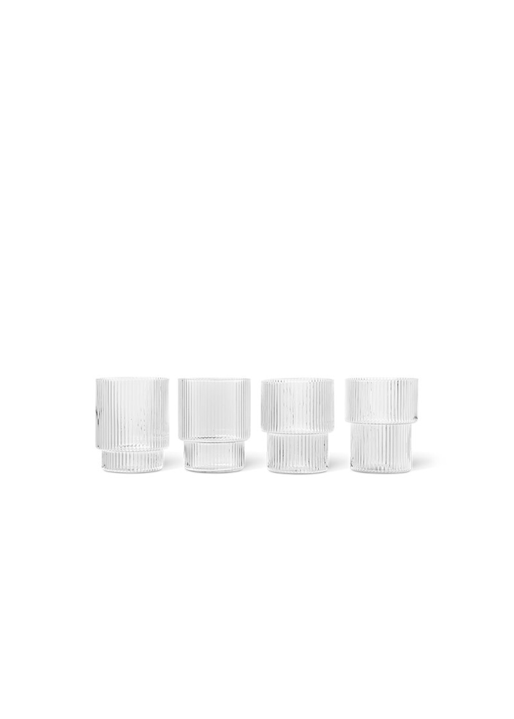 Ferm Living Ripple Glasses - Set of 4 - Clear