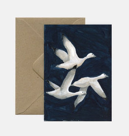 Pink Cloud Studio Greeting Card - Snow Geese