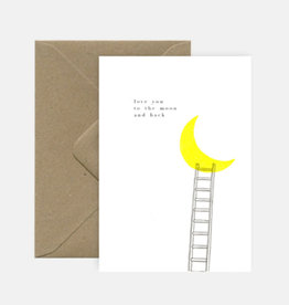 PINK CLOUD STUDIO Greeting Card - To The Moon