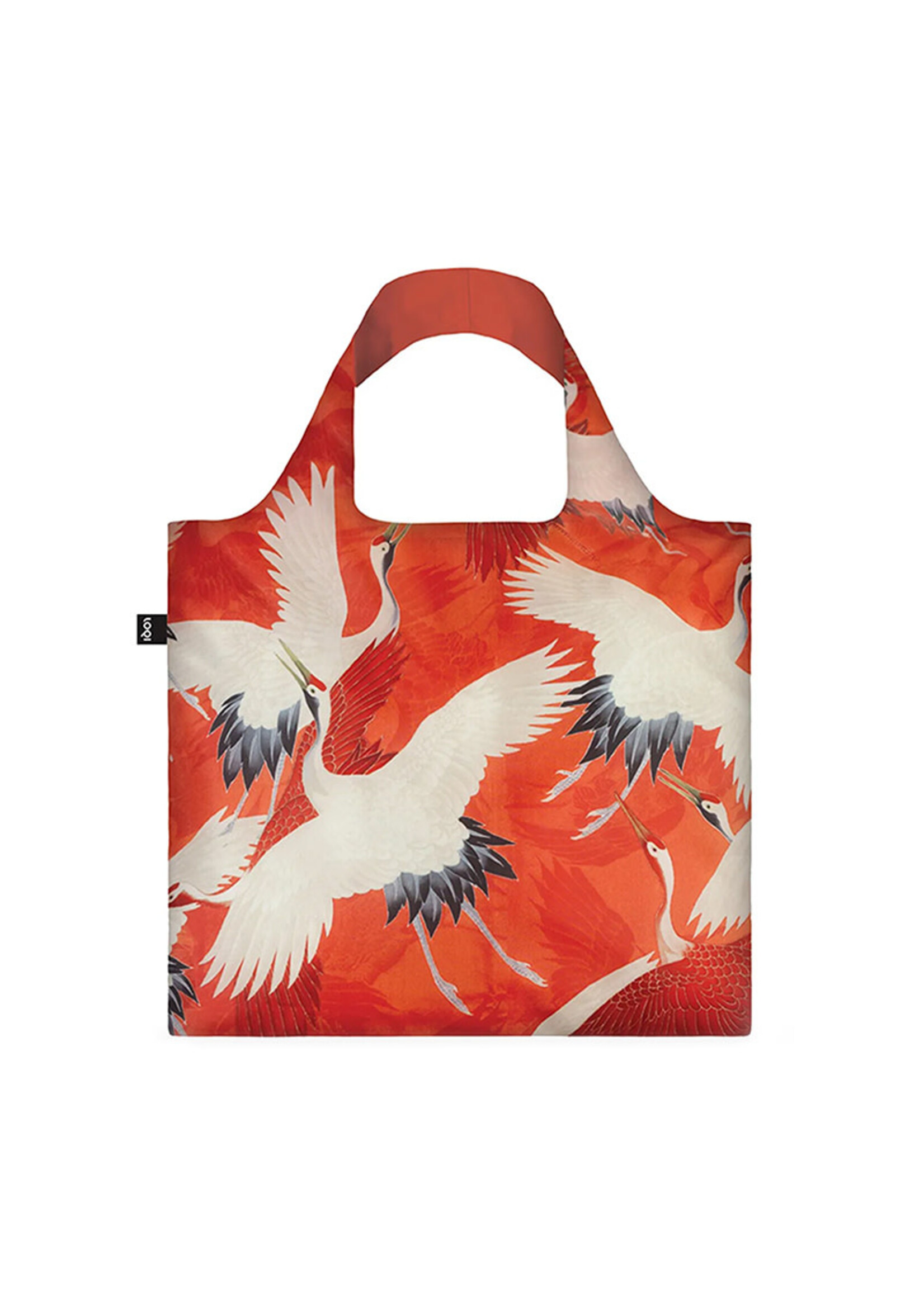 LOQI Shopping Bag | White and Red Cranes