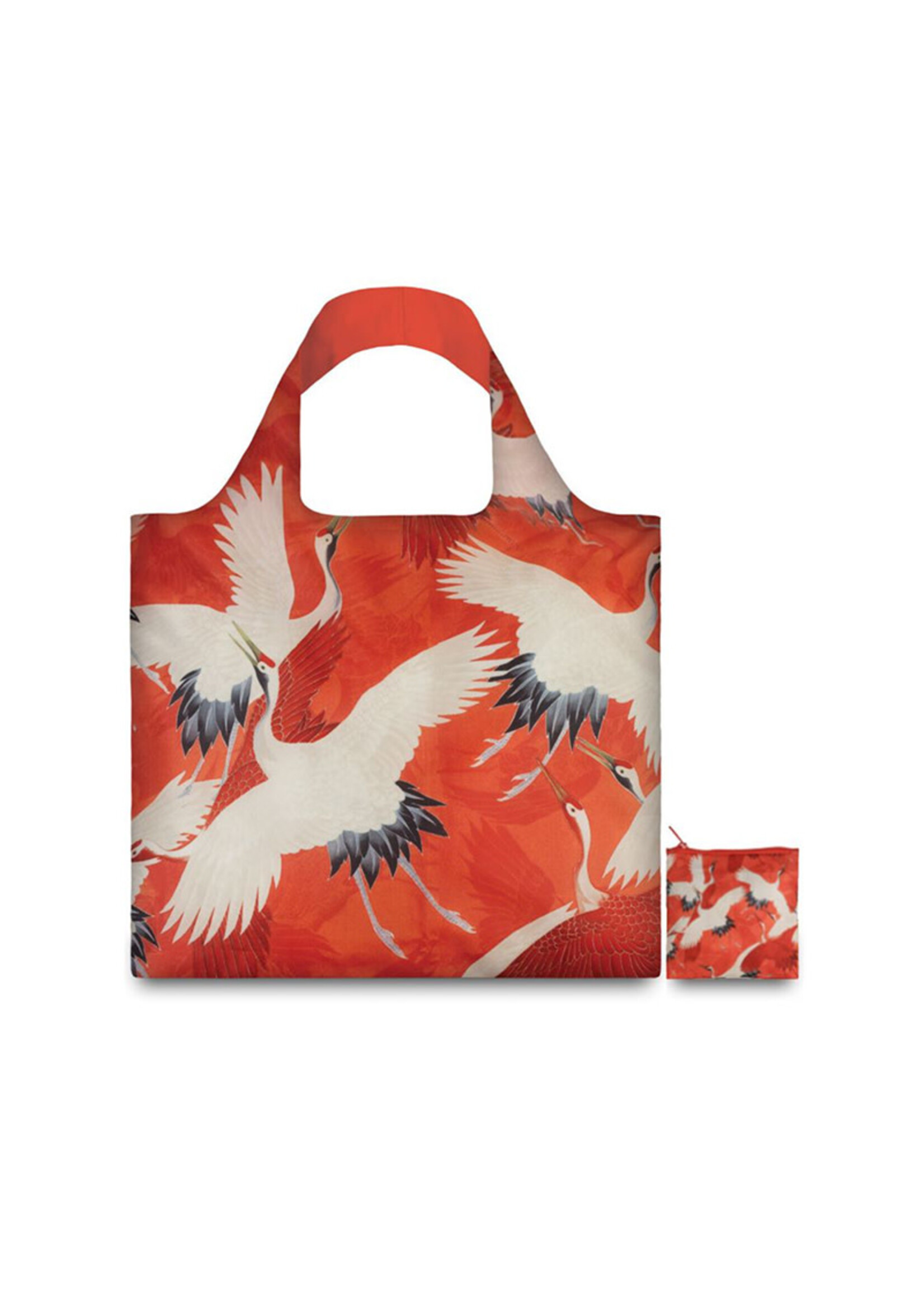 LOQI Shopping Bag | White and Red Cranes