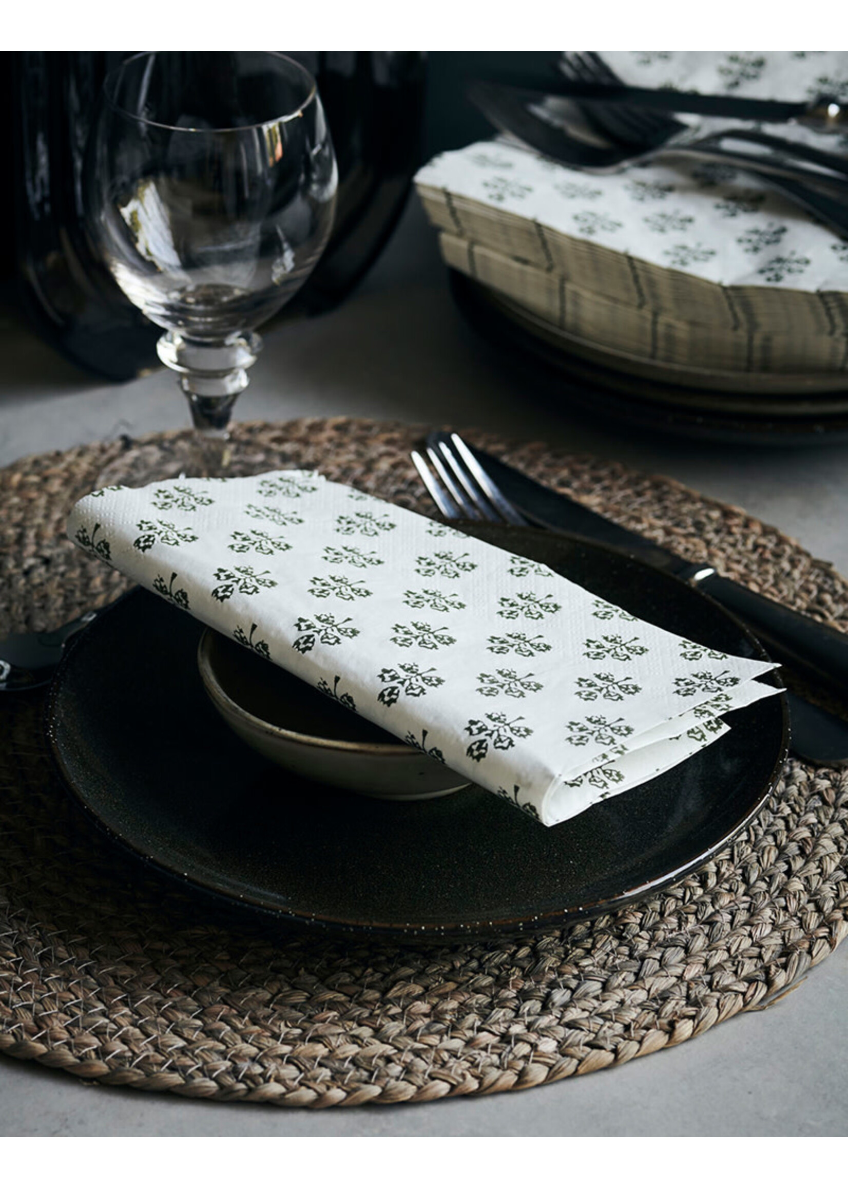 House Doctor Paper Napkins - Plant - Green