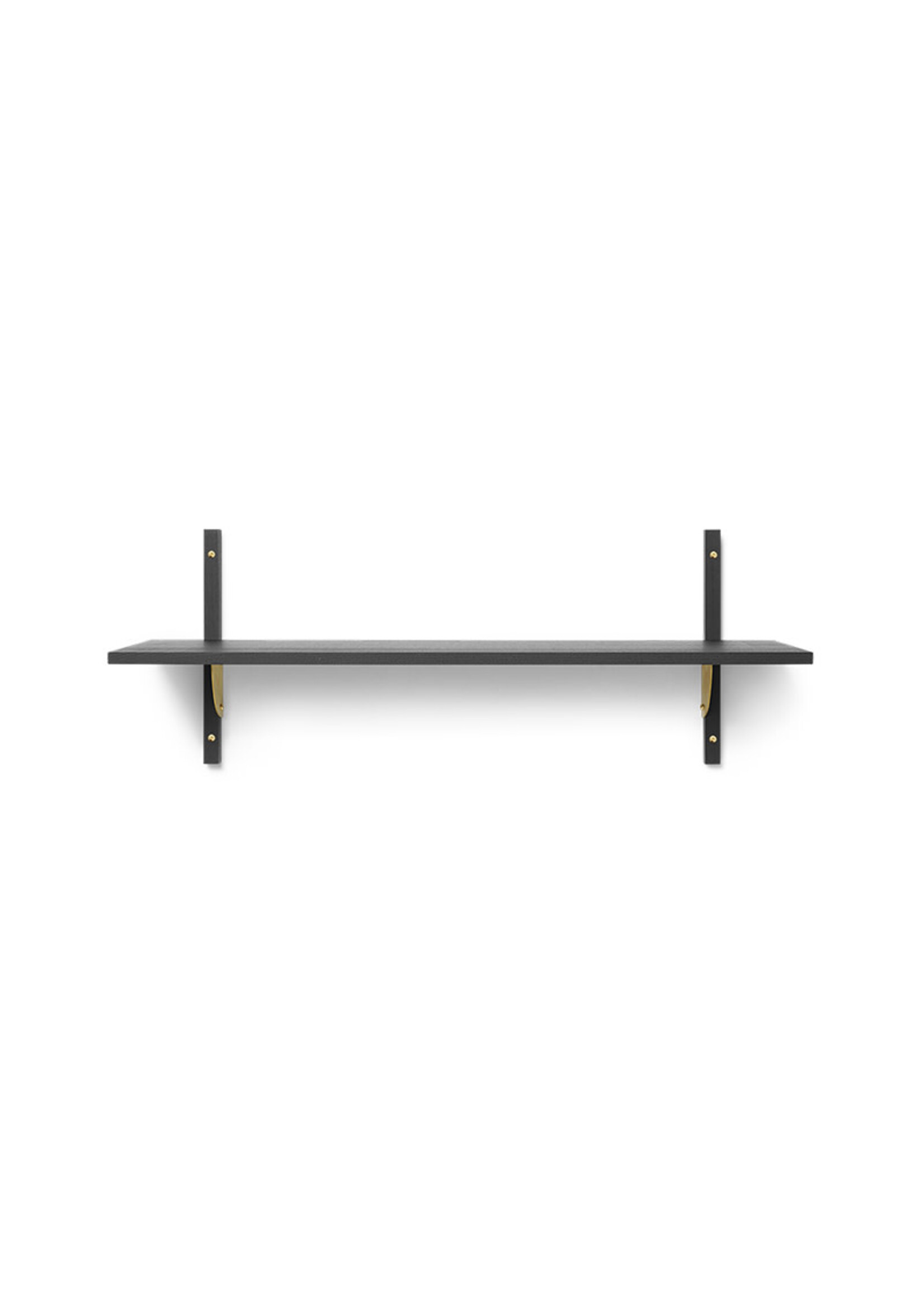 Ferm Living Sector Shelf - Single - Wide - Black/Brass
