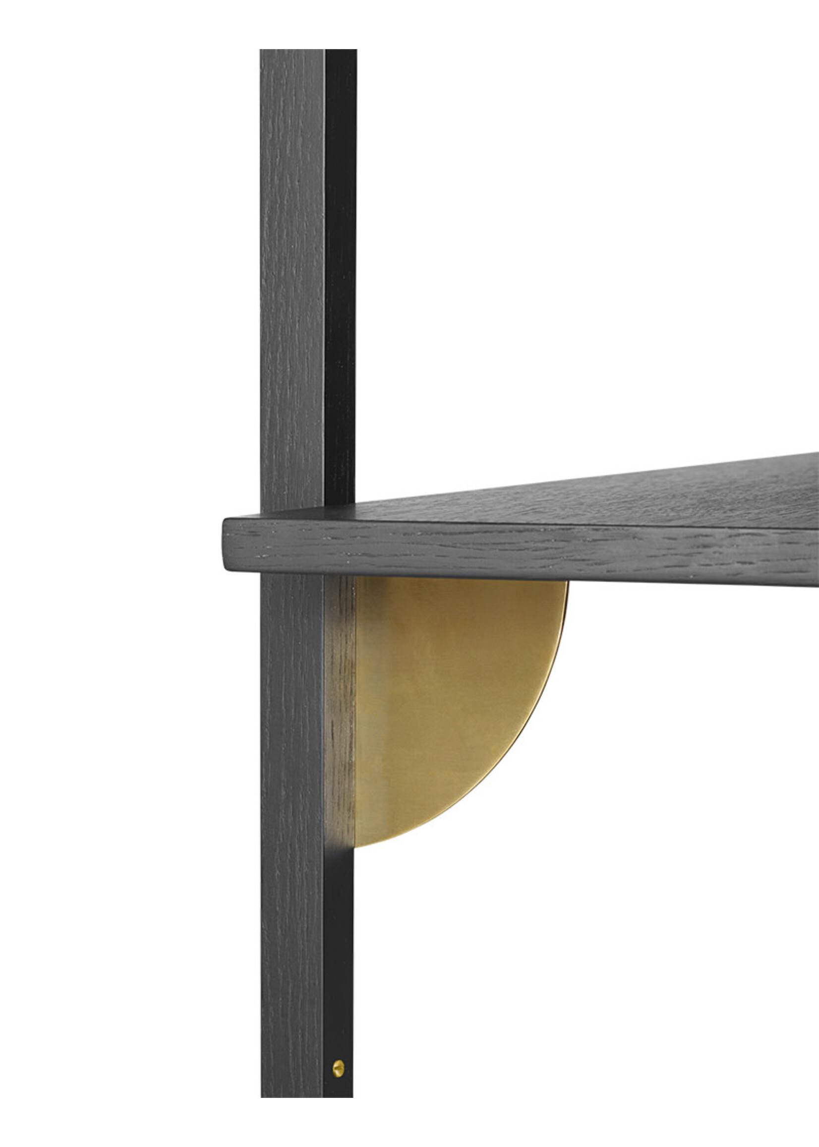 Ferm Living Sector Shelf - Single - Wide - Black/Brass