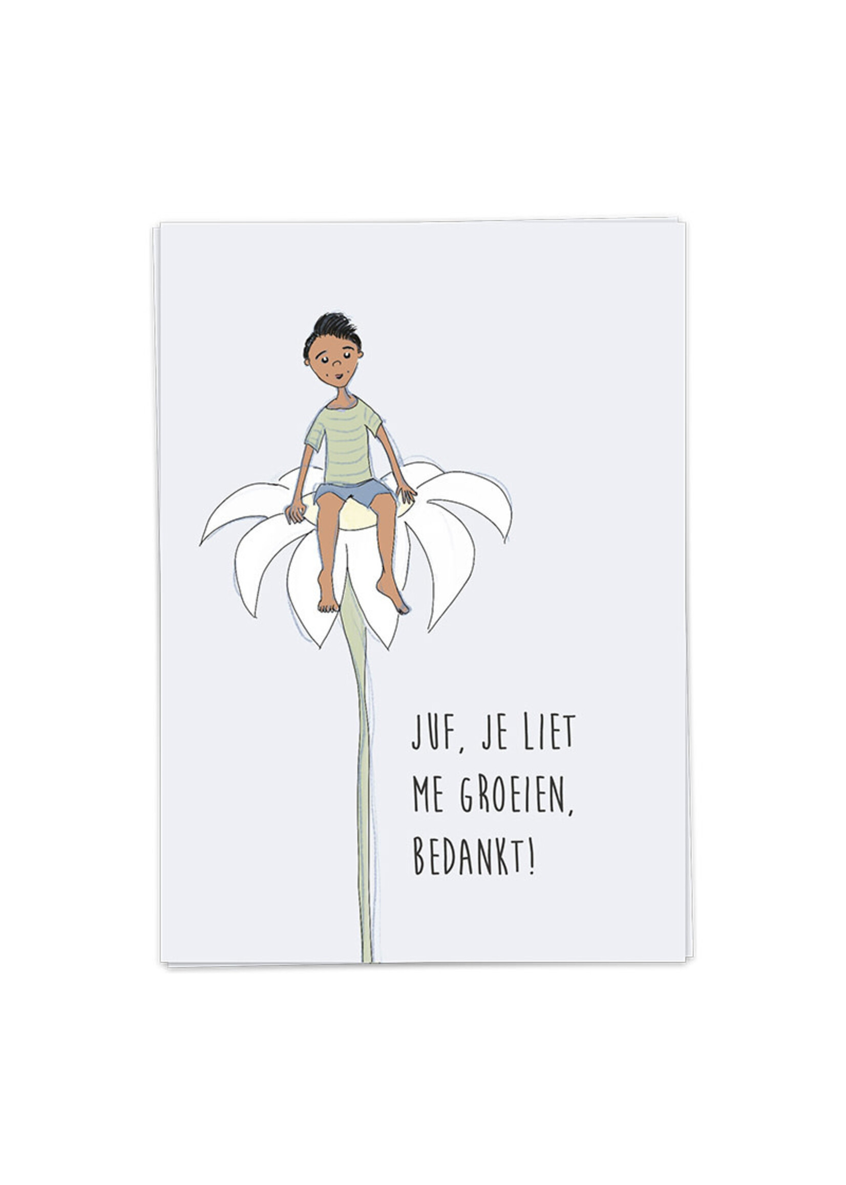 Kaart Blanche KB Juf, Je Liet Me Groeien - Jongen