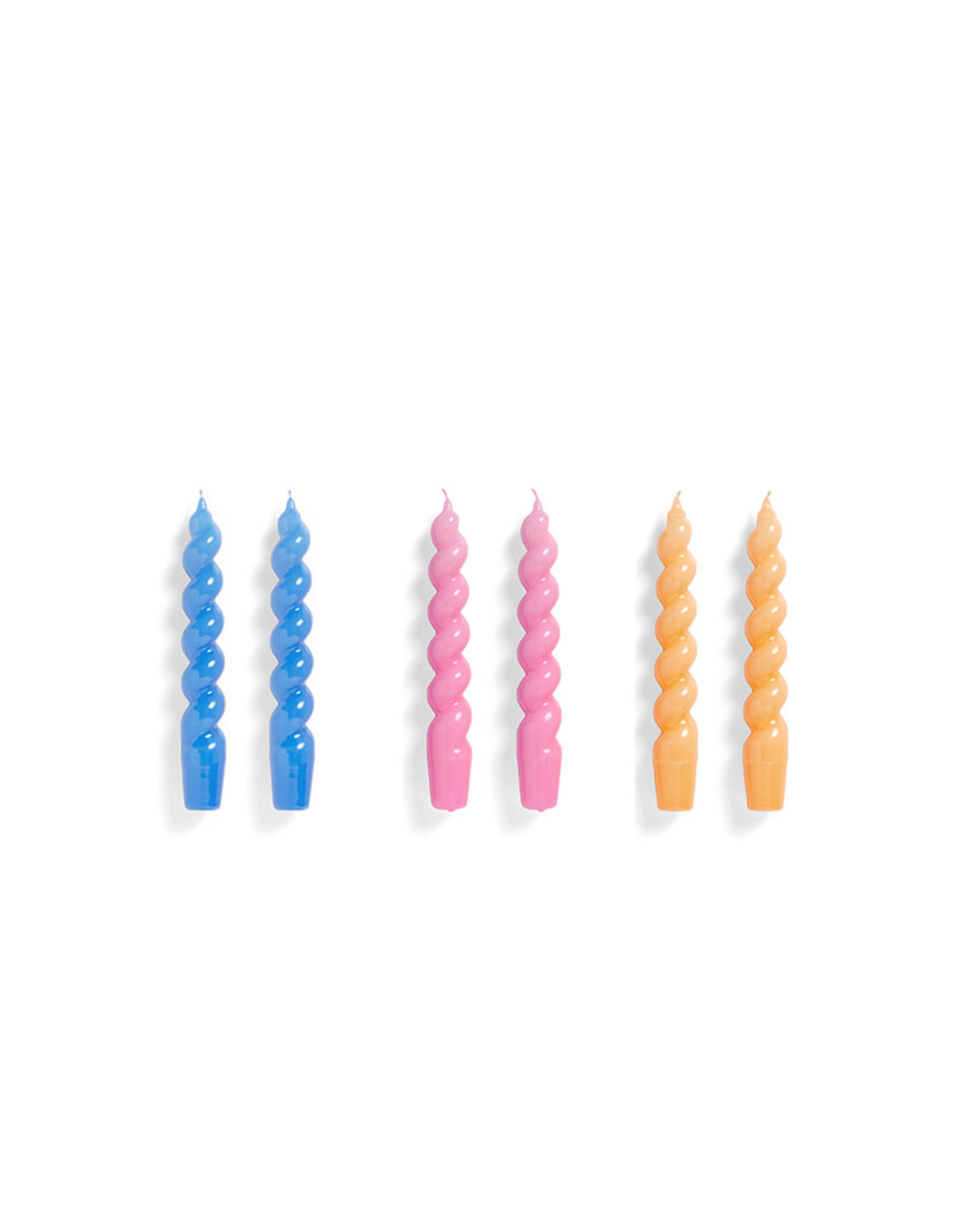 HAY Candle Spiral - Set of 6 - Blue/Pink/Peach