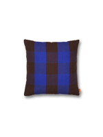 Ferm Living Grand Cushion | Chocolate/Bright Blue