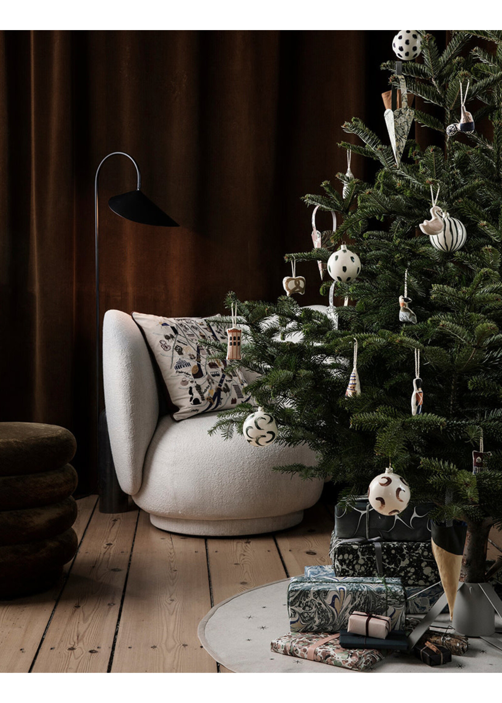 Ferm Living Star Christmas Tree Blanket - Green