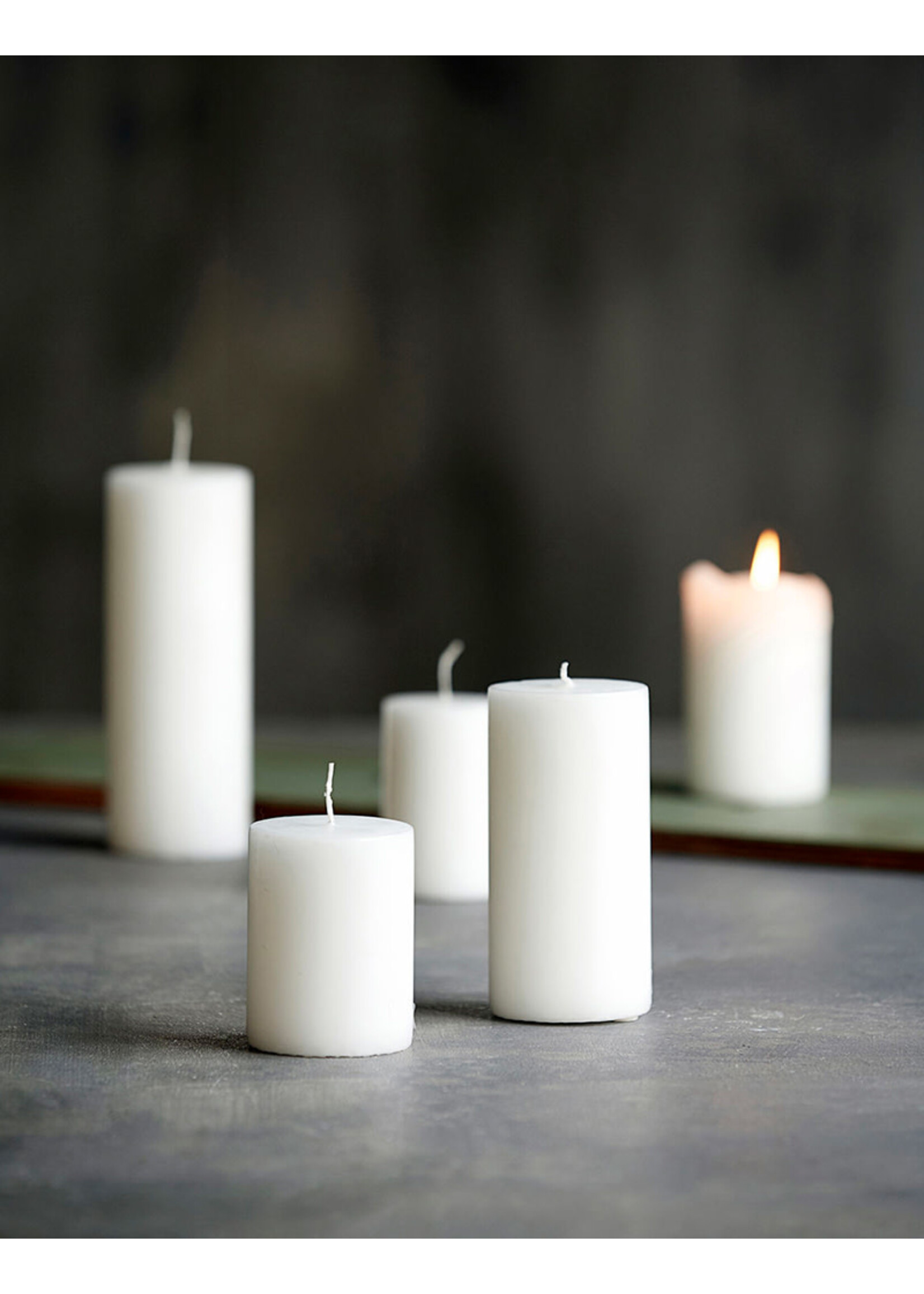 House Doctor Pillar Candle Ø7 H20 - White