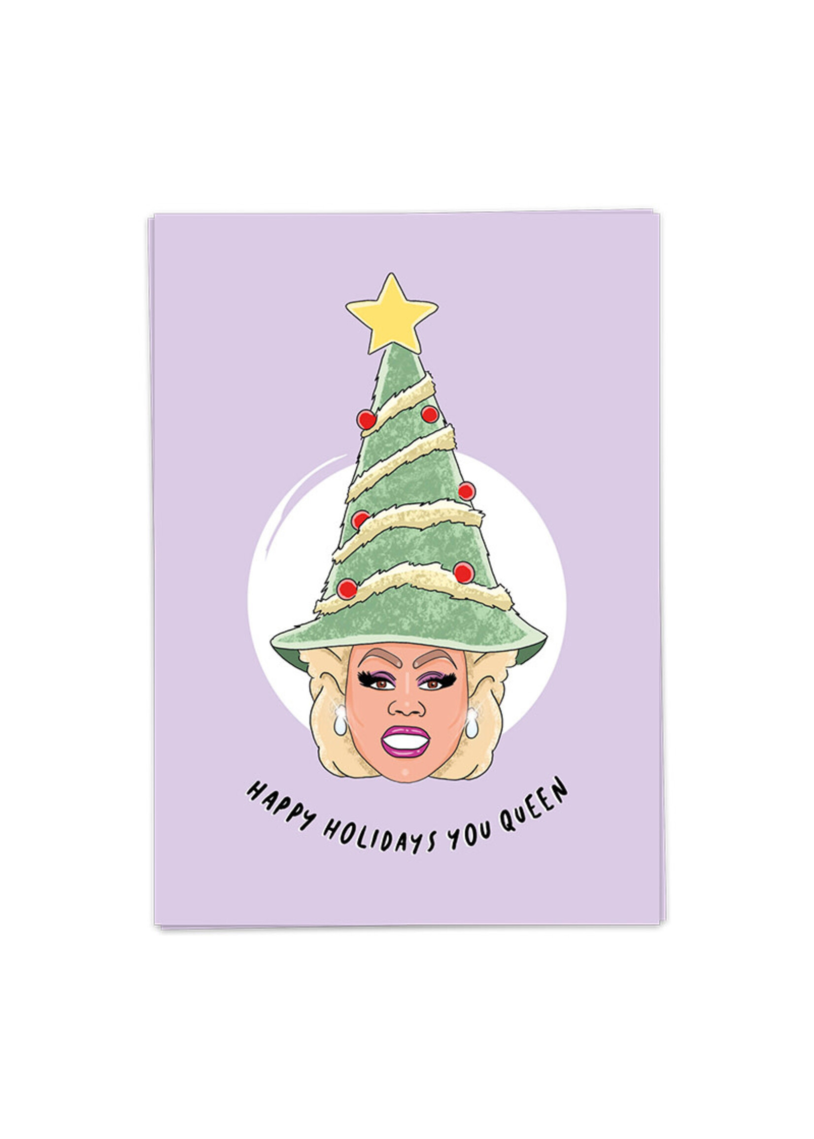 Kaart Blanche KB Happy Holidays You Queen