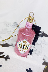 Vondels Glass Ornament - Gin Bottle Pink