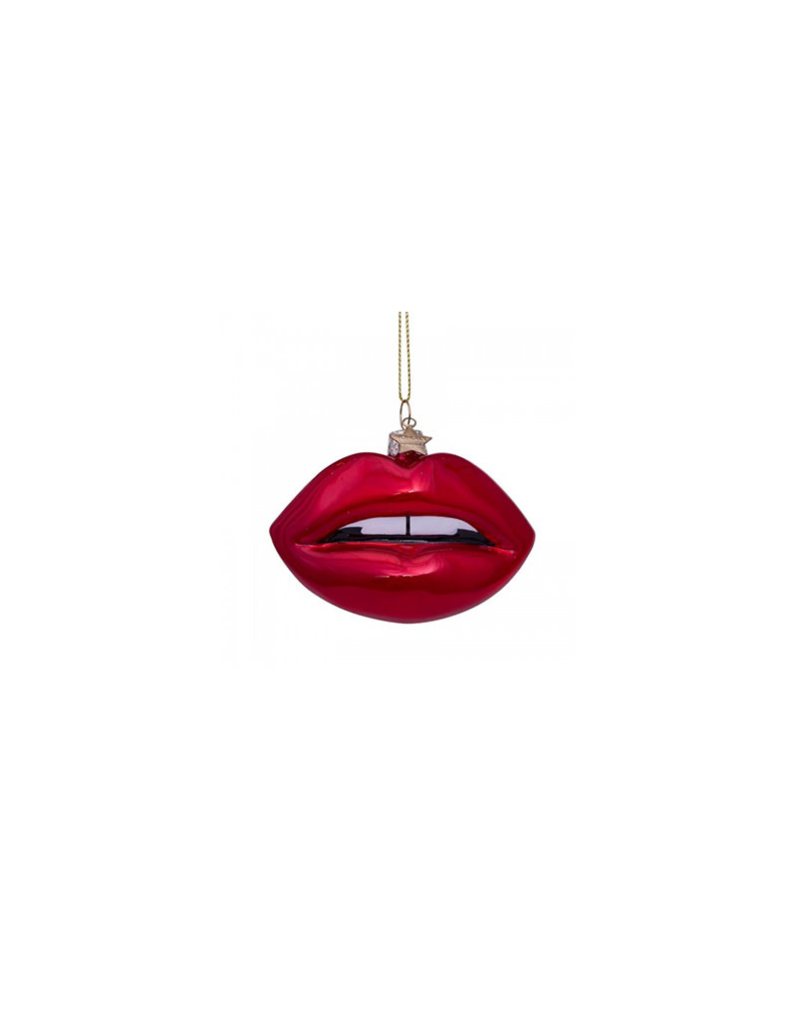Vondels Glass Ornament - Red Lips