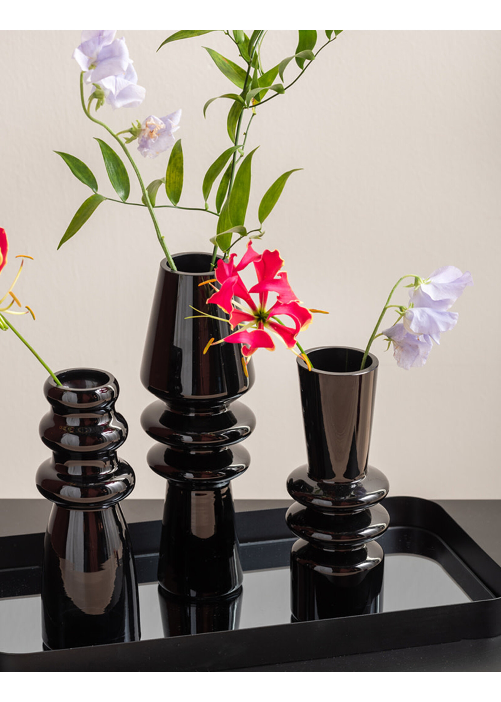Present Time Sparkle Bottle Vase | Black