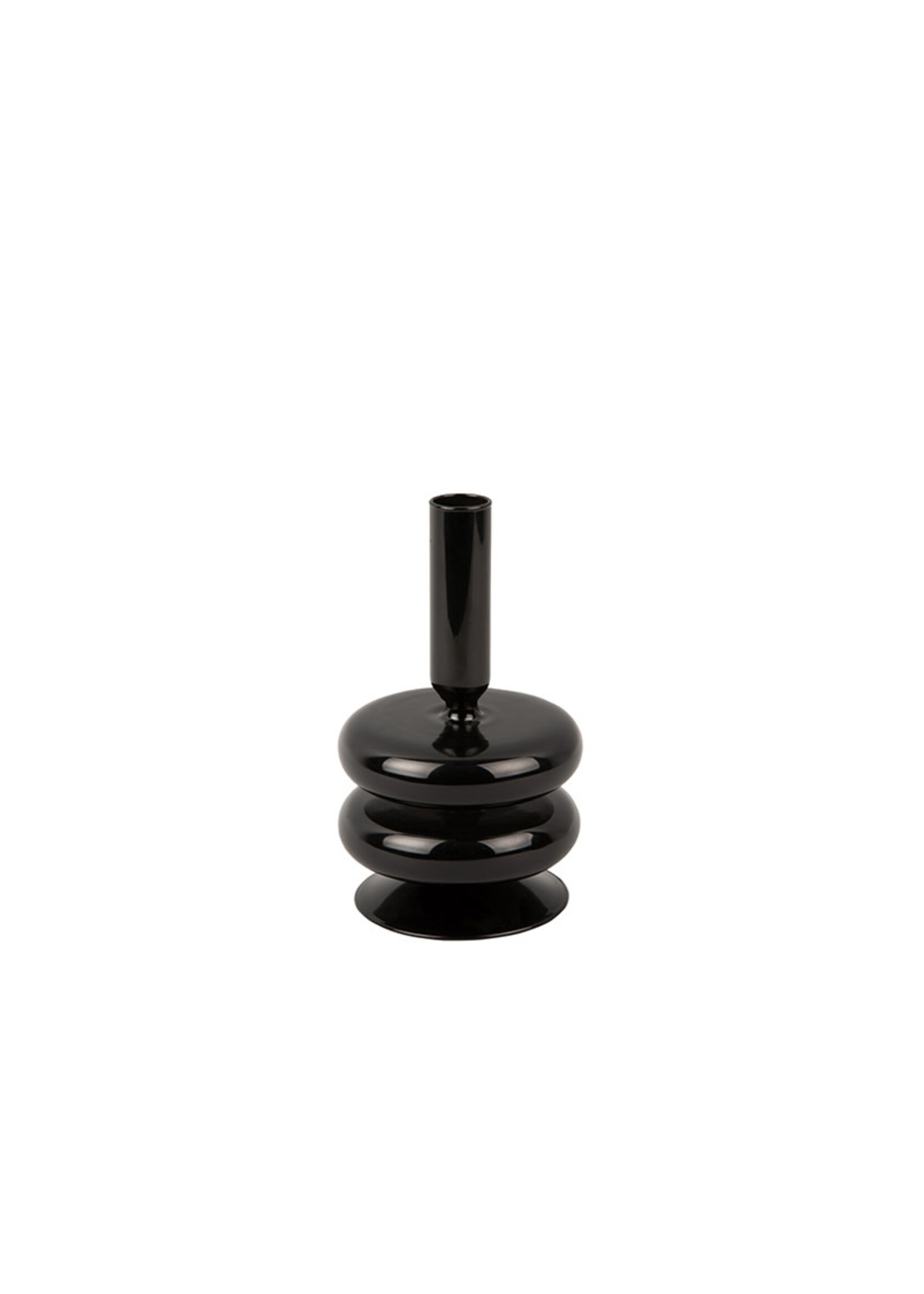 Present Time Sparkle Double Ring Candle Holder | Black