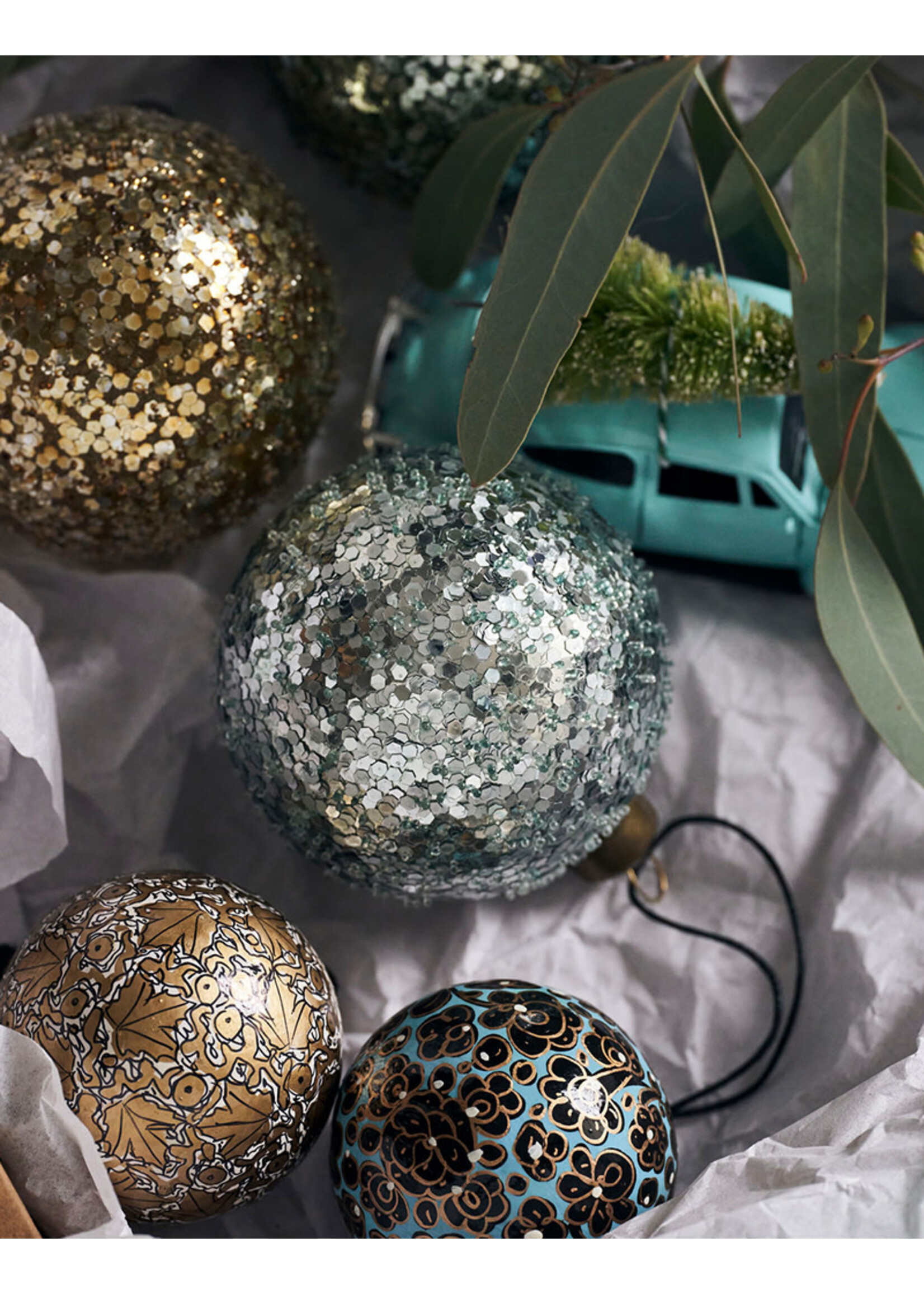 House Doctor Christmas Ornament - Glitter Light Blue