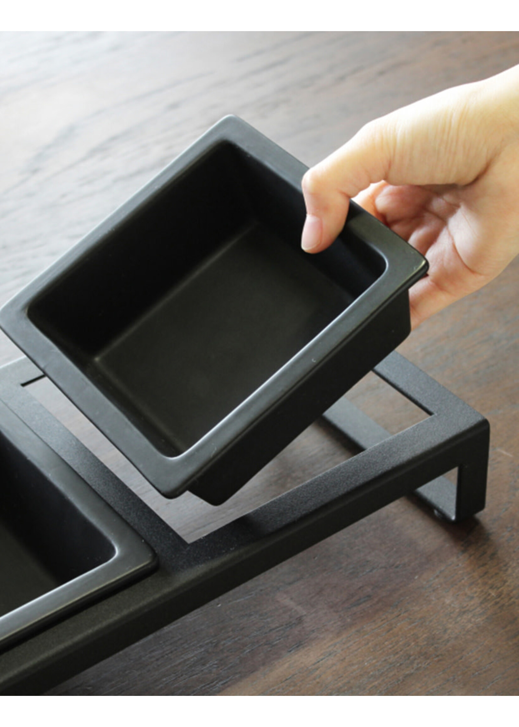 Yamazaki Pet Food Bowl Stand - Black