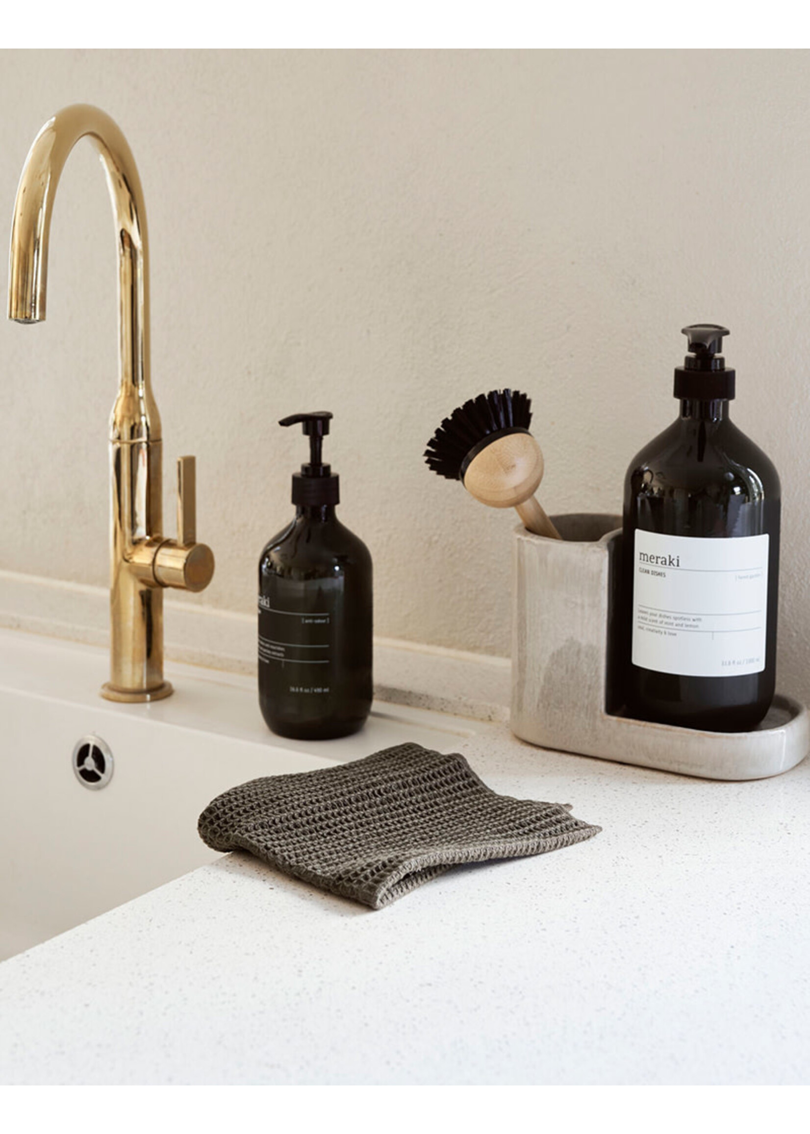 Meraki Pumila Dish Cloth | Army Green