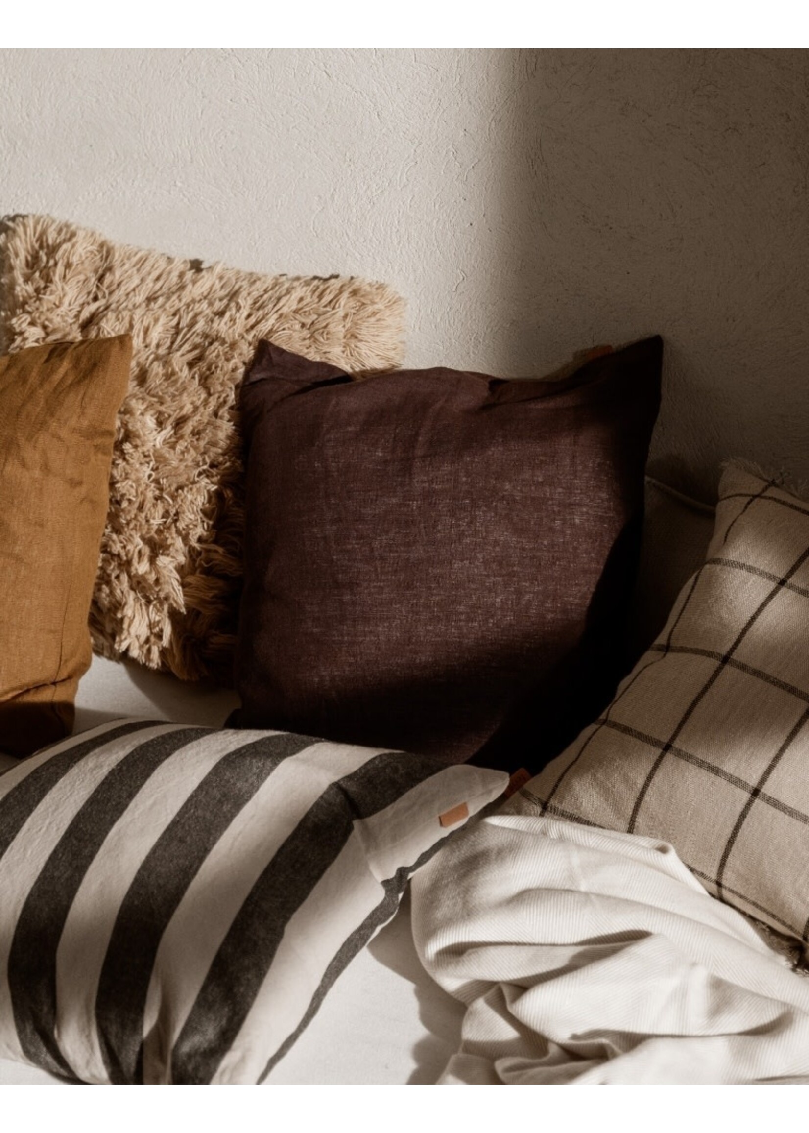 Ferm Living Linen Cushion Cover - Chocolate