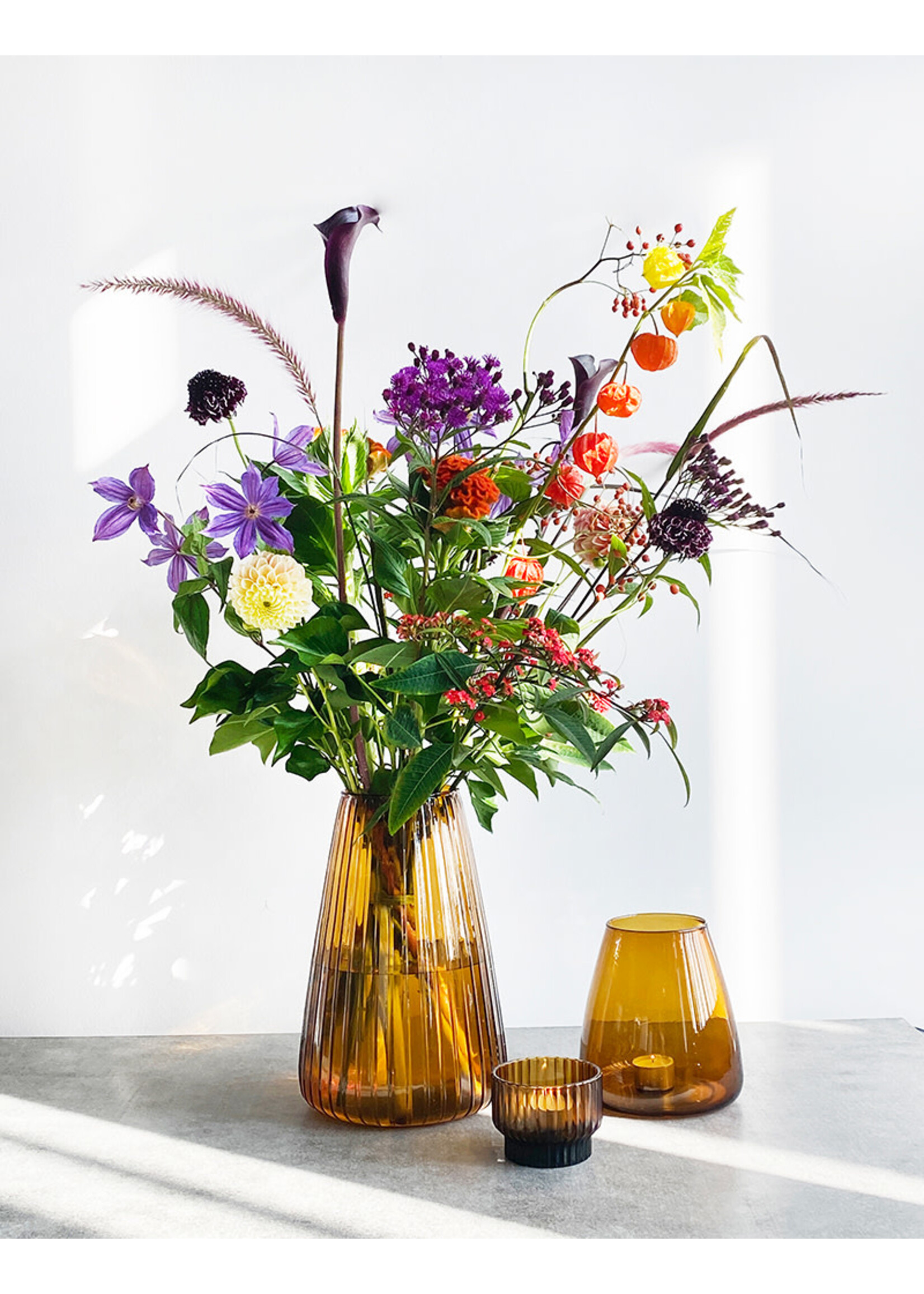 XLBoom Dim Vase - Stripe - S - Amber
