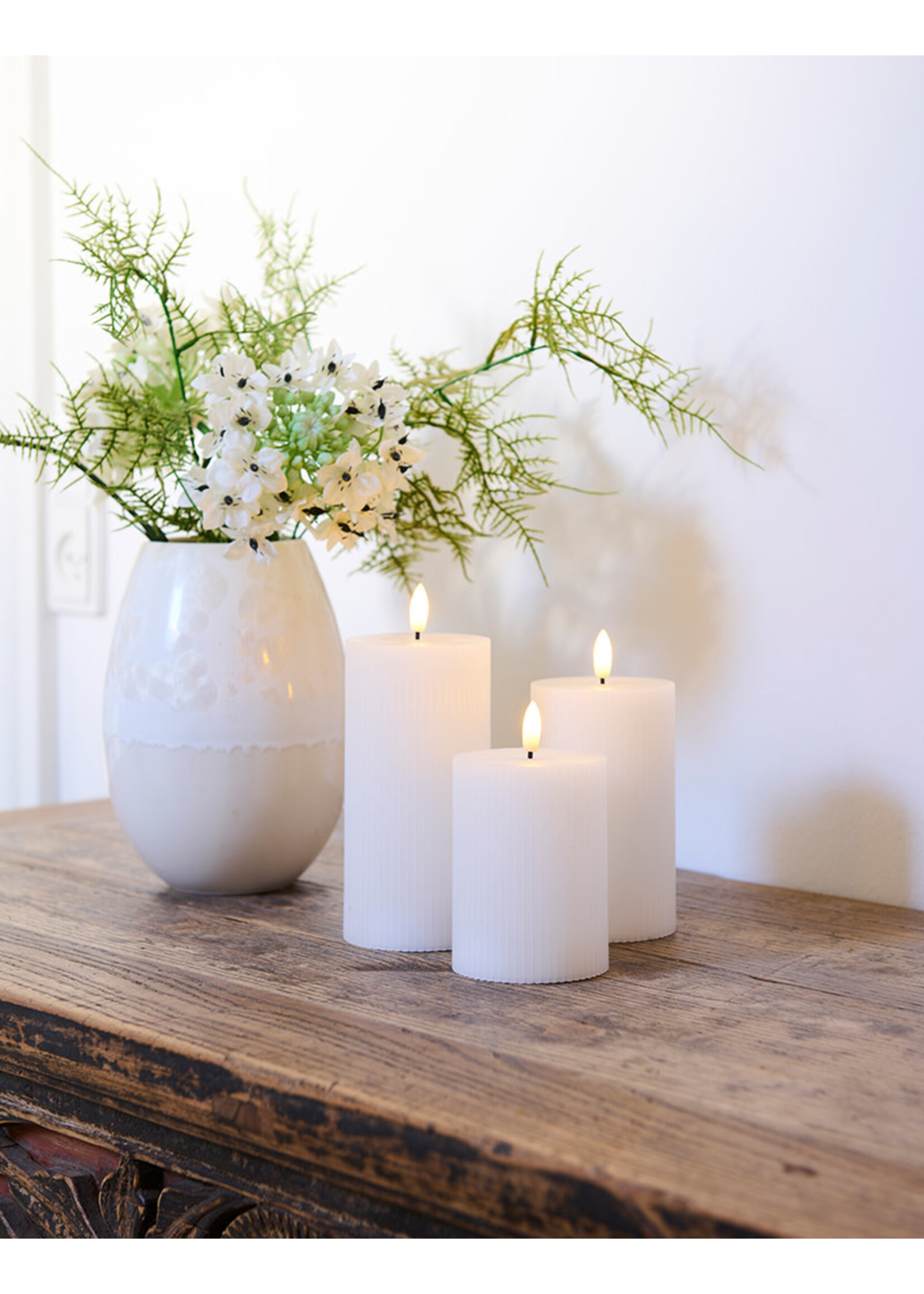 Sirius Smilla Rechargeable Led Candle Ø7,5 | Set of 3 | White