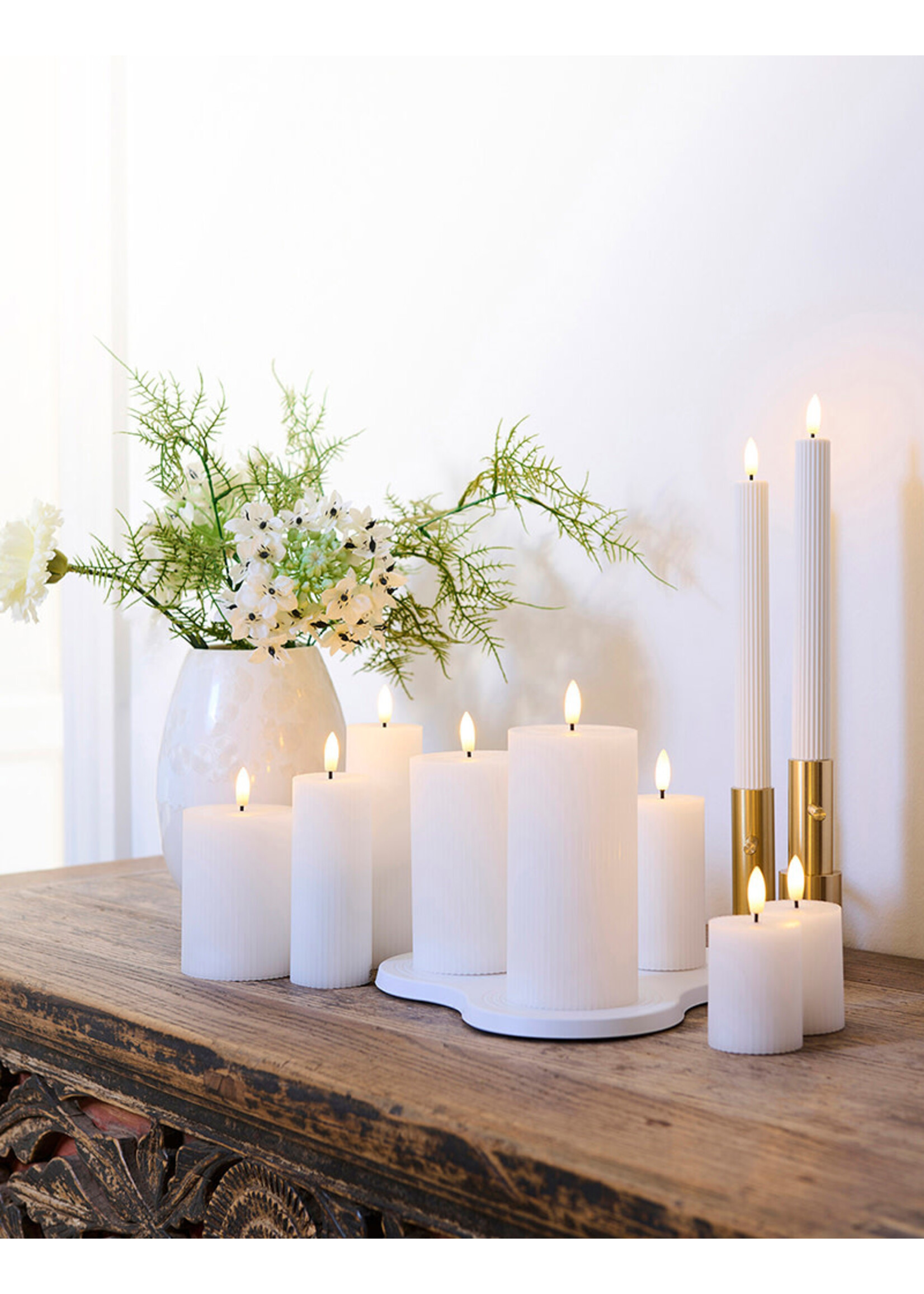 Sirius Smilla Rechargeable Led Candle Ø7,5 | Set of 3 | White