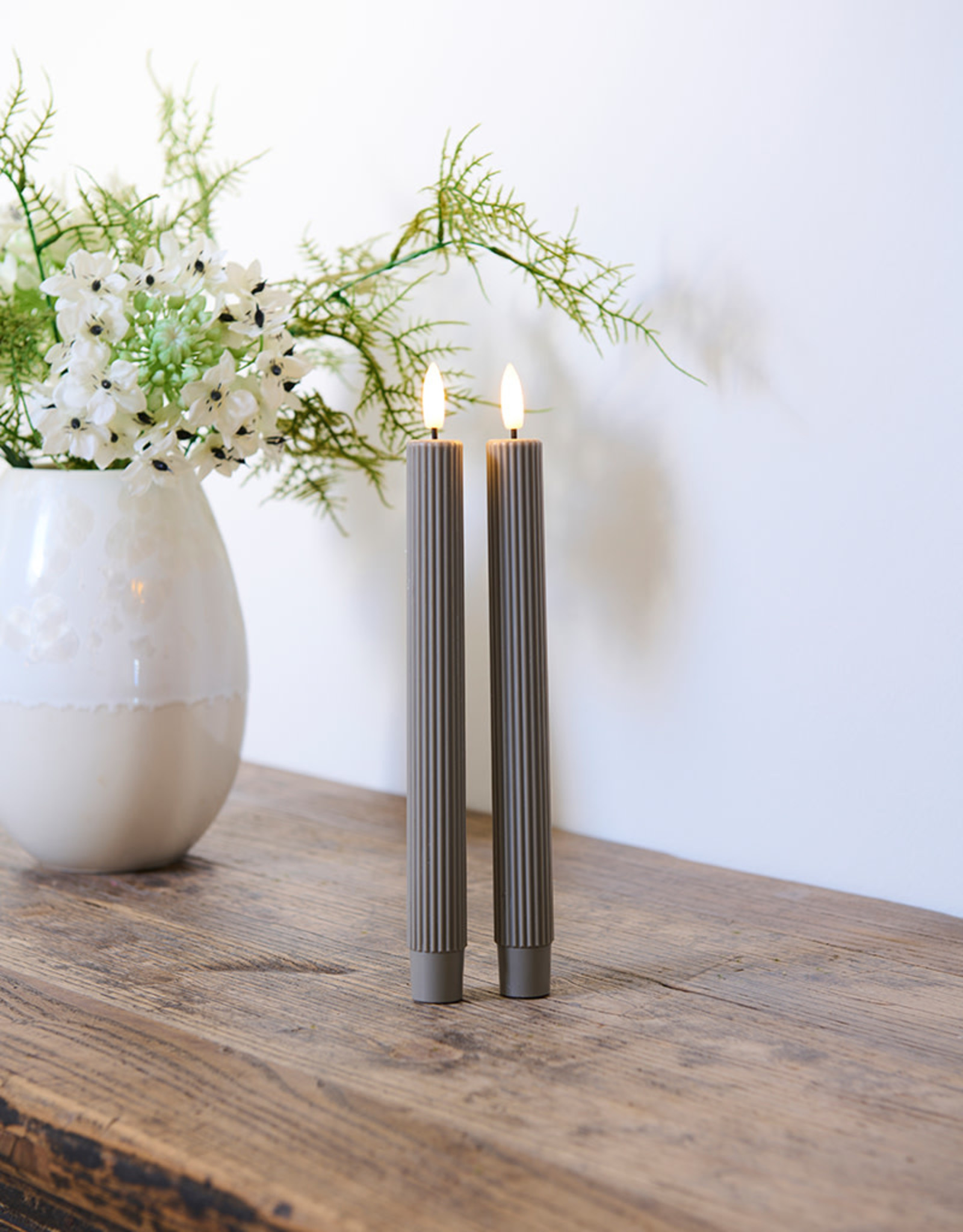 Sirius Smilla Rechargeable Led Candle Long | Set of 2 | Warm Grey