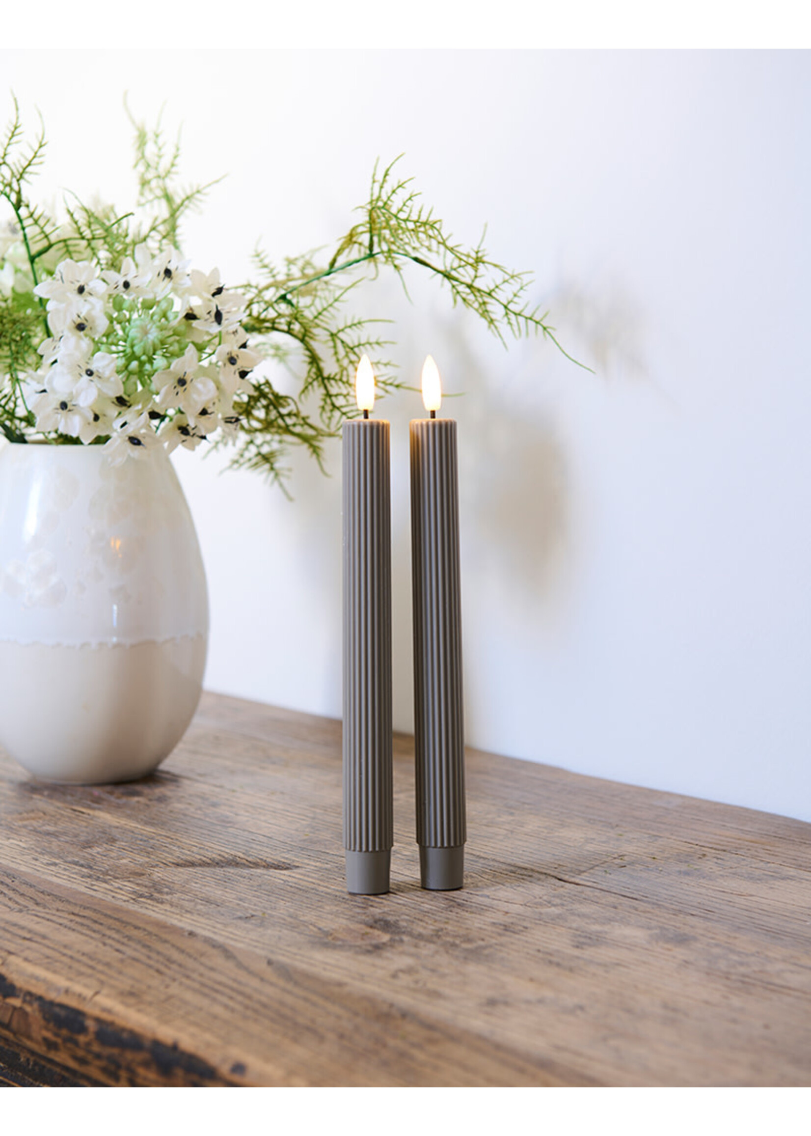 Sirius Smilla Rechargeable Led Candle Long | Set of 2 | Warm Grey