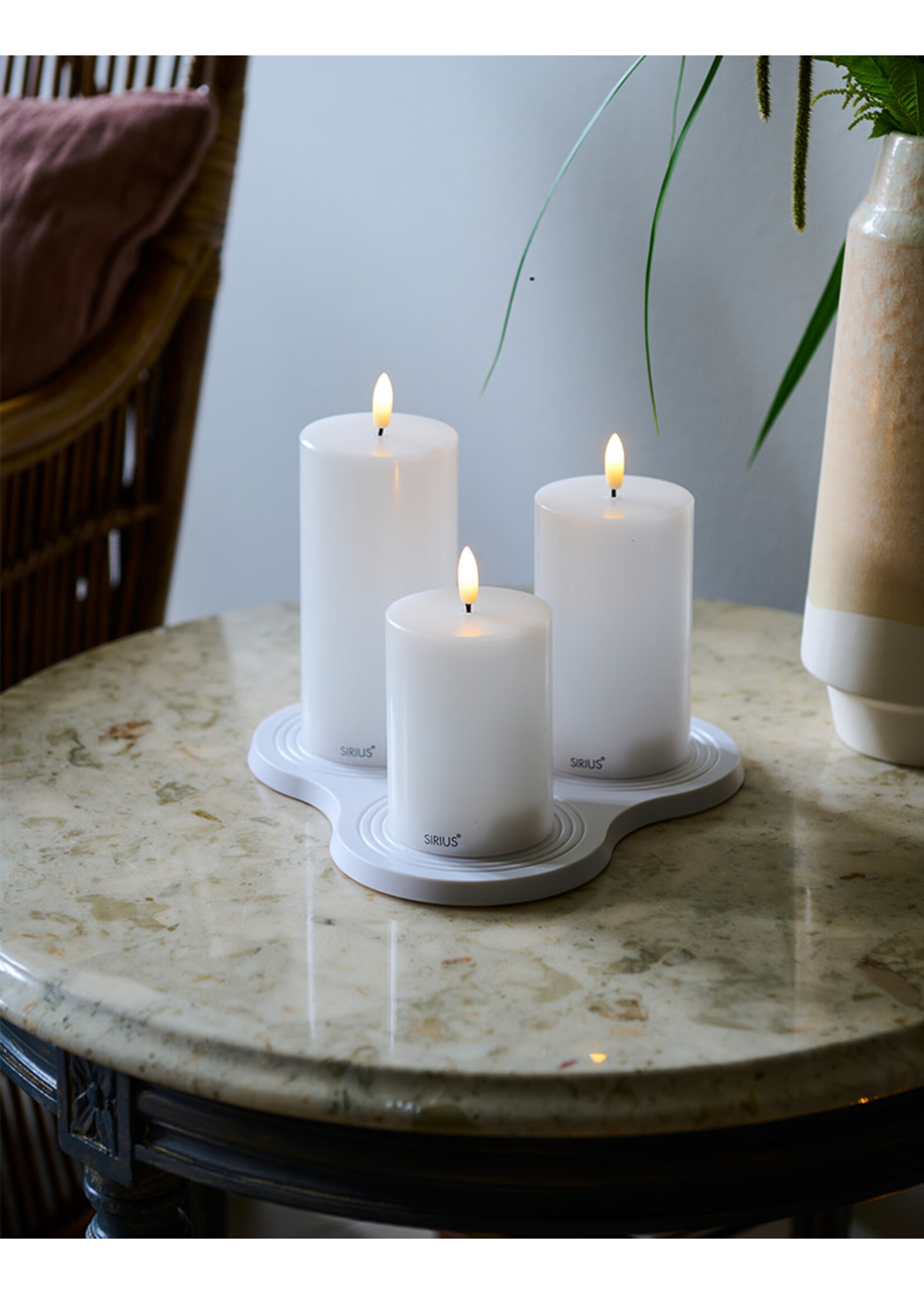 Sirius Sille Rechargeable Led Candle | Set of 3 | White