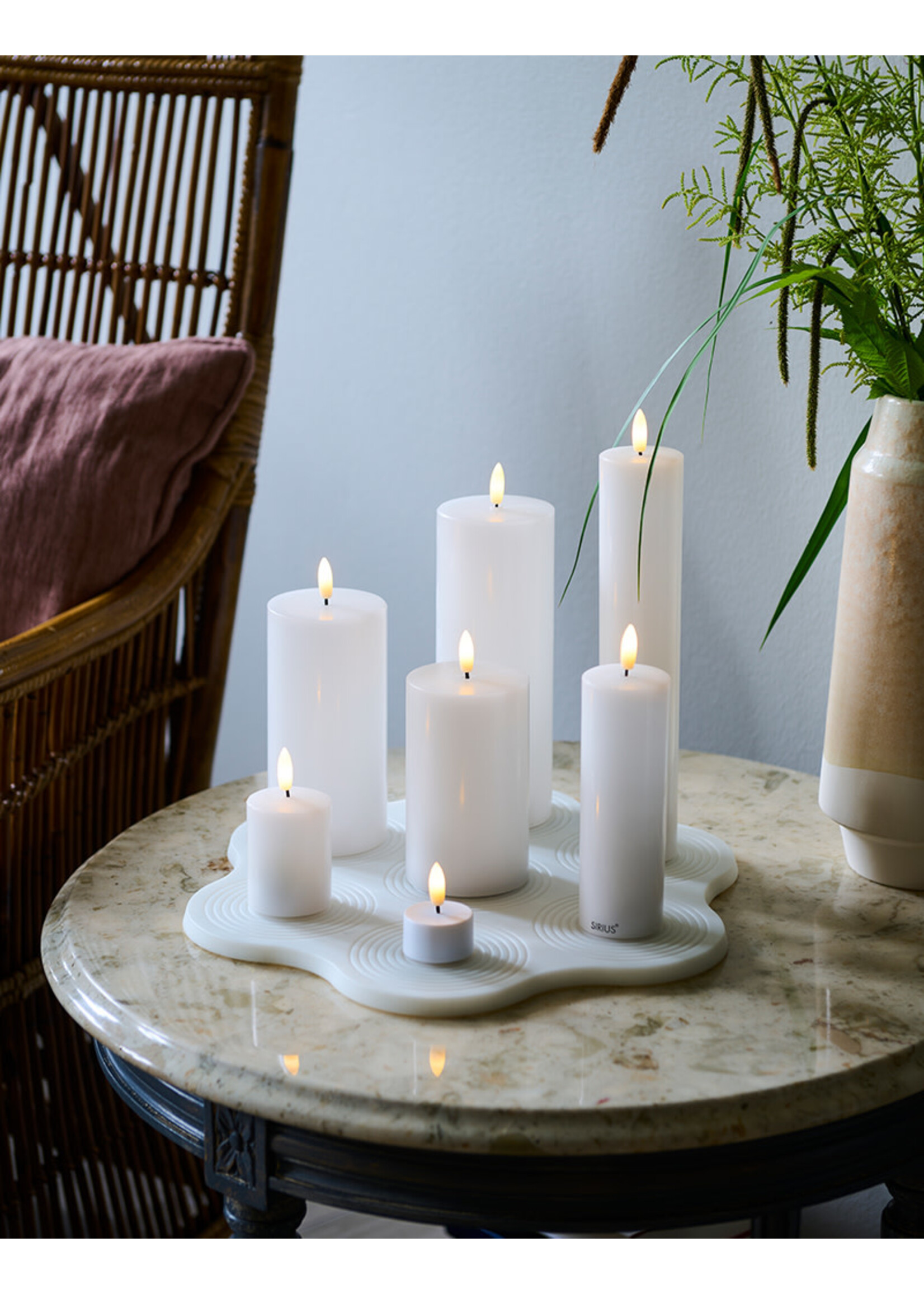 Sirius Sille LED oplaadbare theelichtjes Ø4 - set van 2 - wit