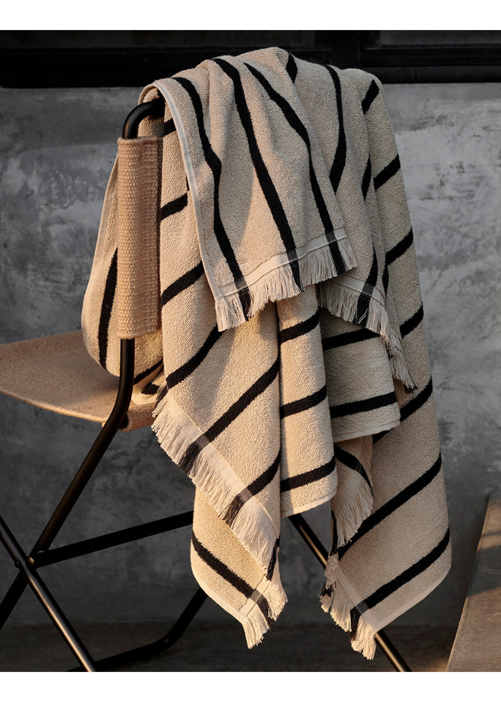 Ferm Living Alee Beach Towel | Sand/Black