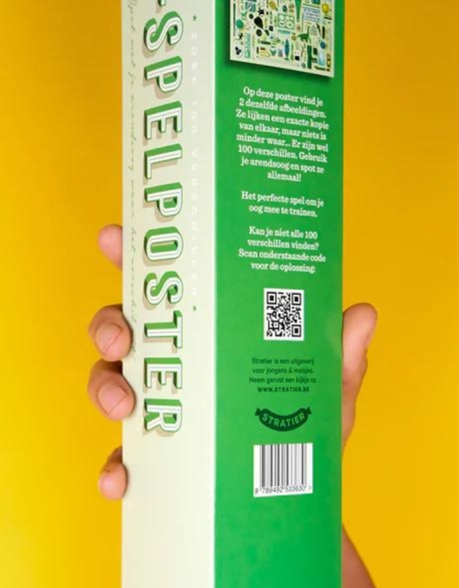 Stratier XL Spelposter | Zoek 100 Verschillen Groen