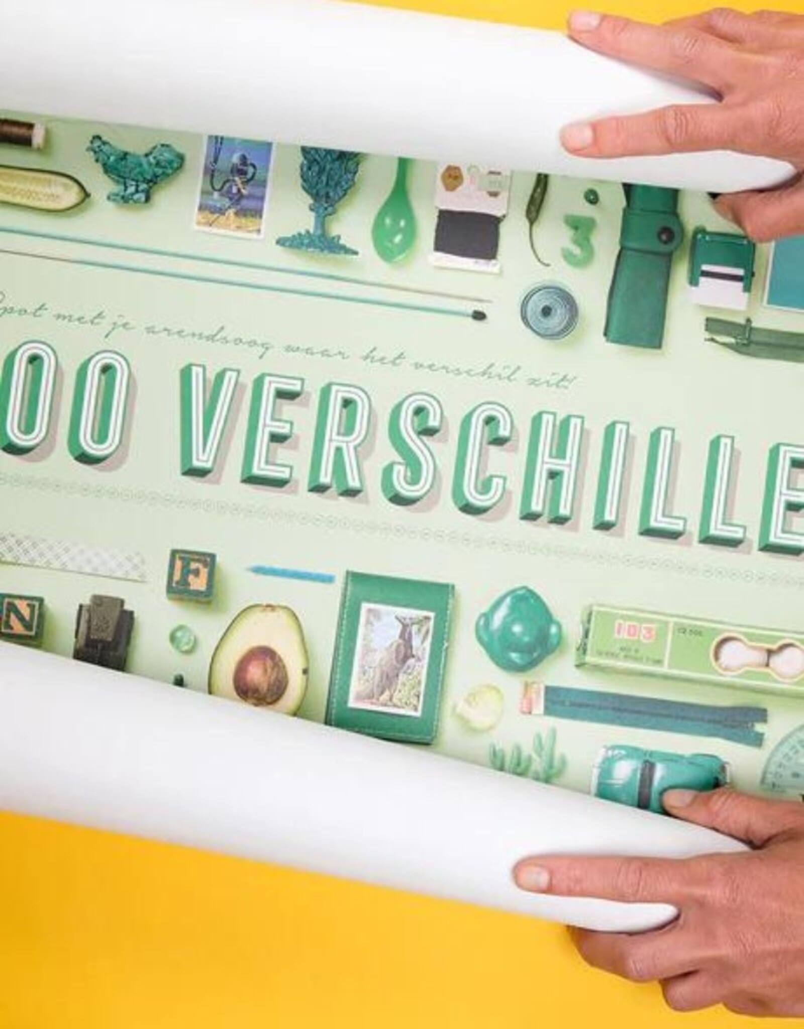 Stratier XL Spelposter | Zoek 100 Verschillen Groen