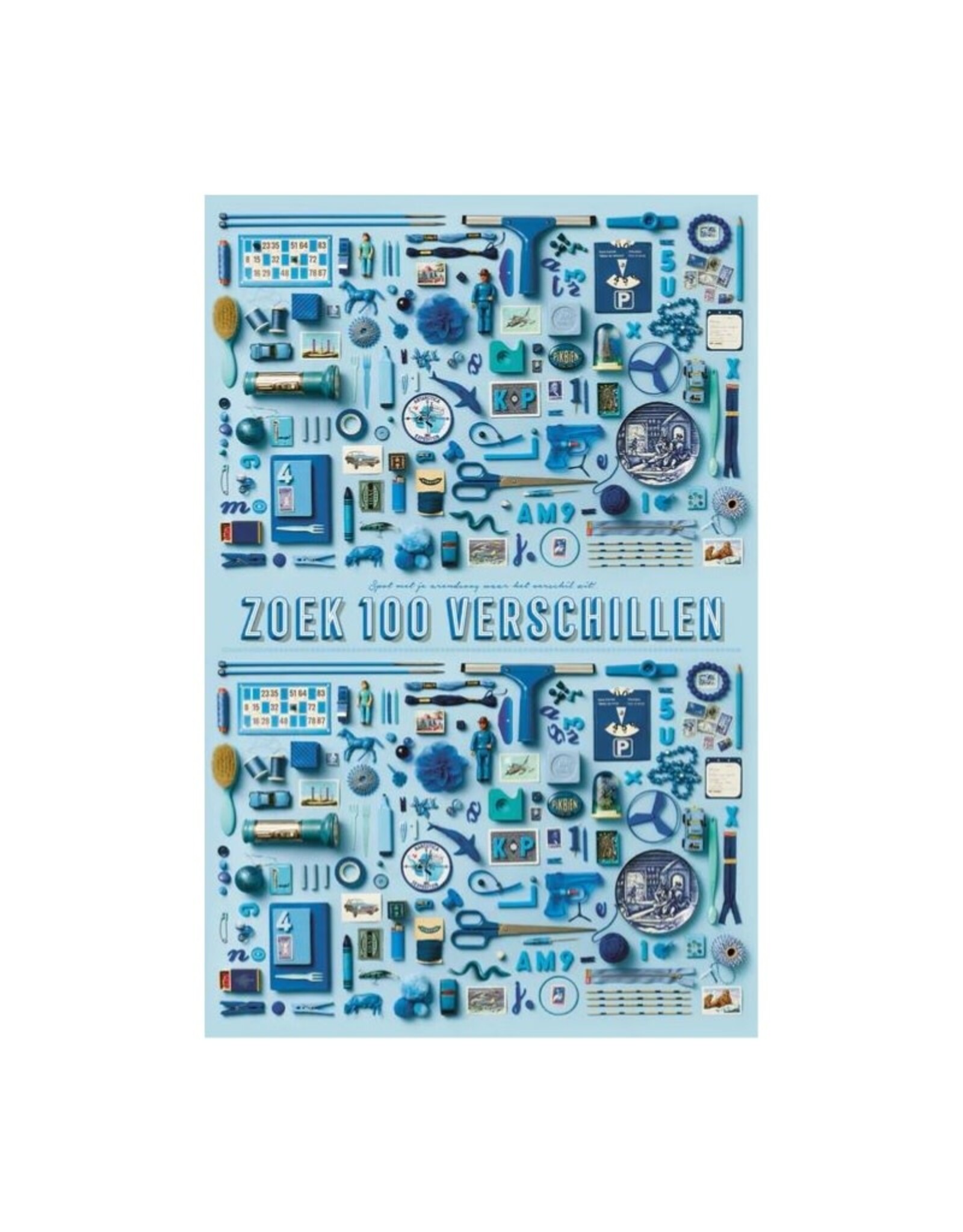 Stratier XL Spelposter | Zoek 100 Verschillen Blauw