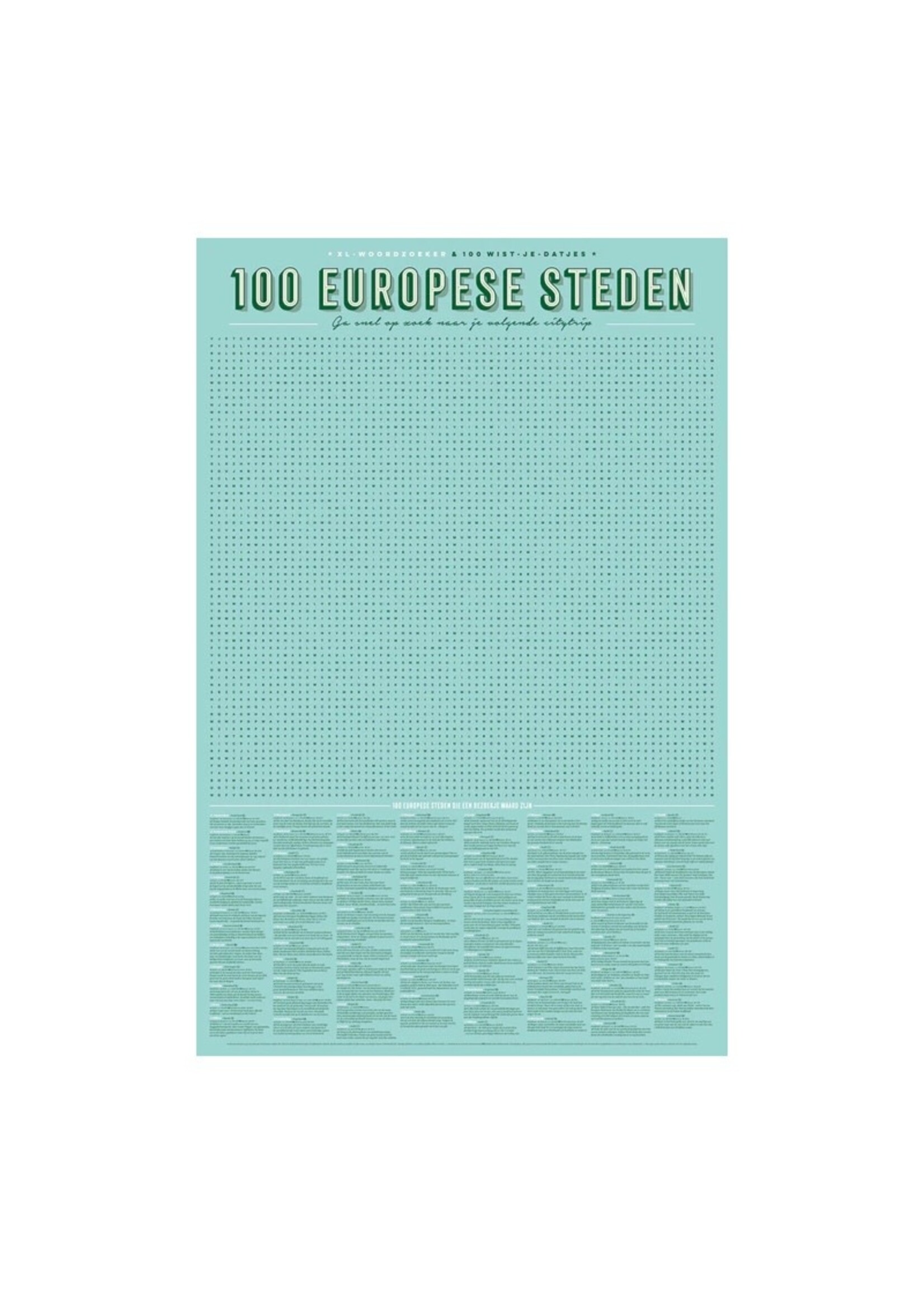 Stratier XL Spelposter | Woordzoeker Europese Steden