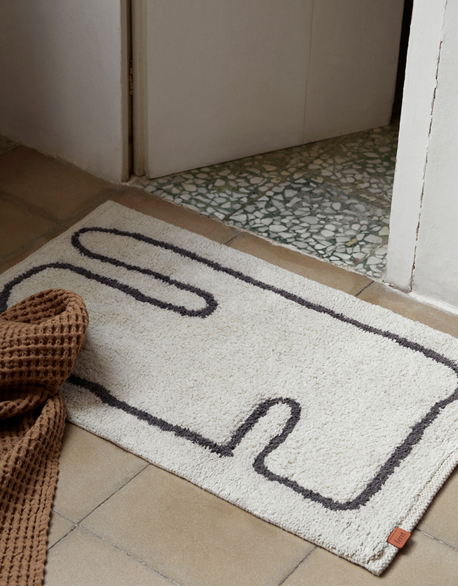 Ferm Living Lay Washable Mat | Off-White/Coffee