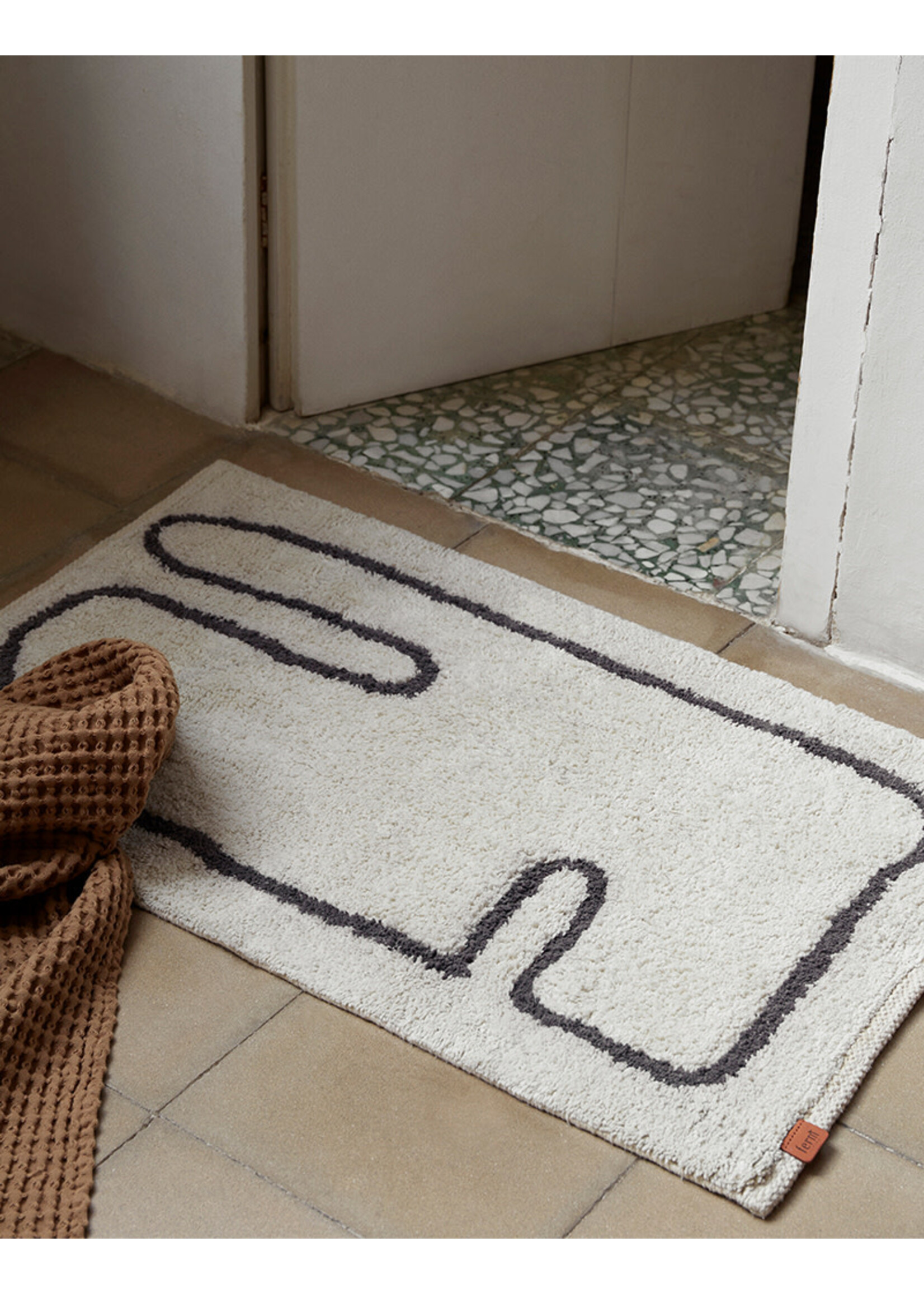 Ferm Living Lay Washable Mat | Off-White/Coffee