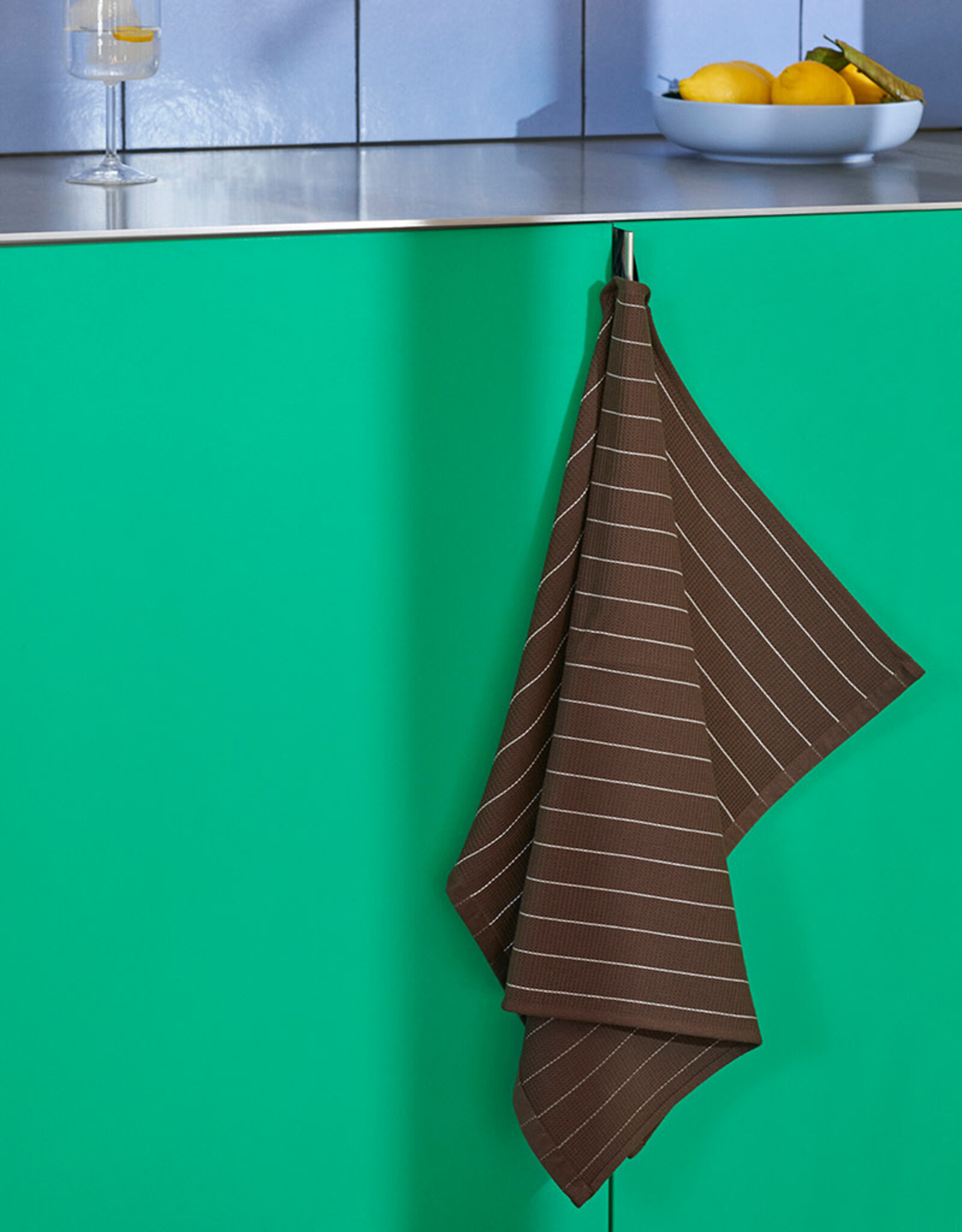 HAY Canteen Tea Towel | Chocolate Pinstripe