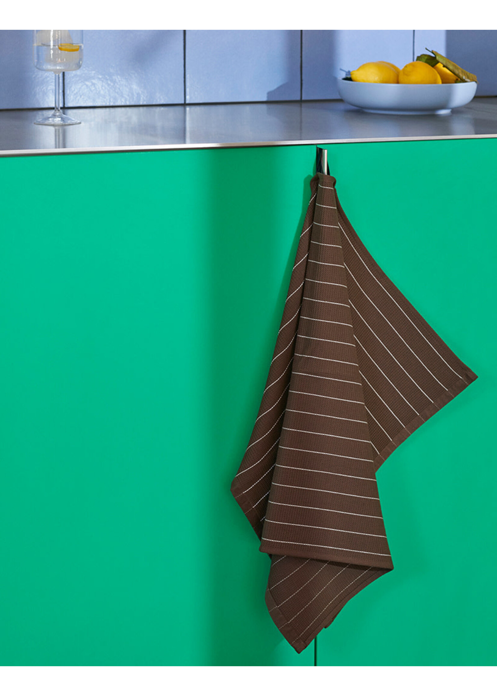 HAY Canteen Tea Towel | Chocolate Pinstripe